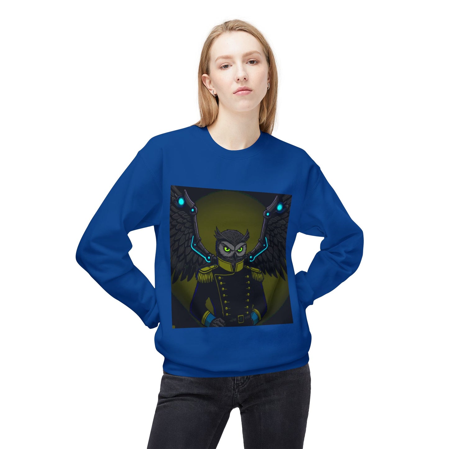 Agent Quacks Series Unisex Midweight Softstyle Fleece Crewneck Sweatshirt - General Onyx Design