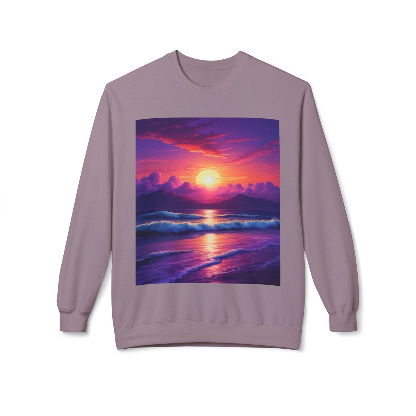 Sunset Ocean Crewneck Sweatshirt - Cozy Layer for Beach Lovers, Gift for Nature Enthusiasts, Perfect for Casual Days, Vibrant Art Apparel