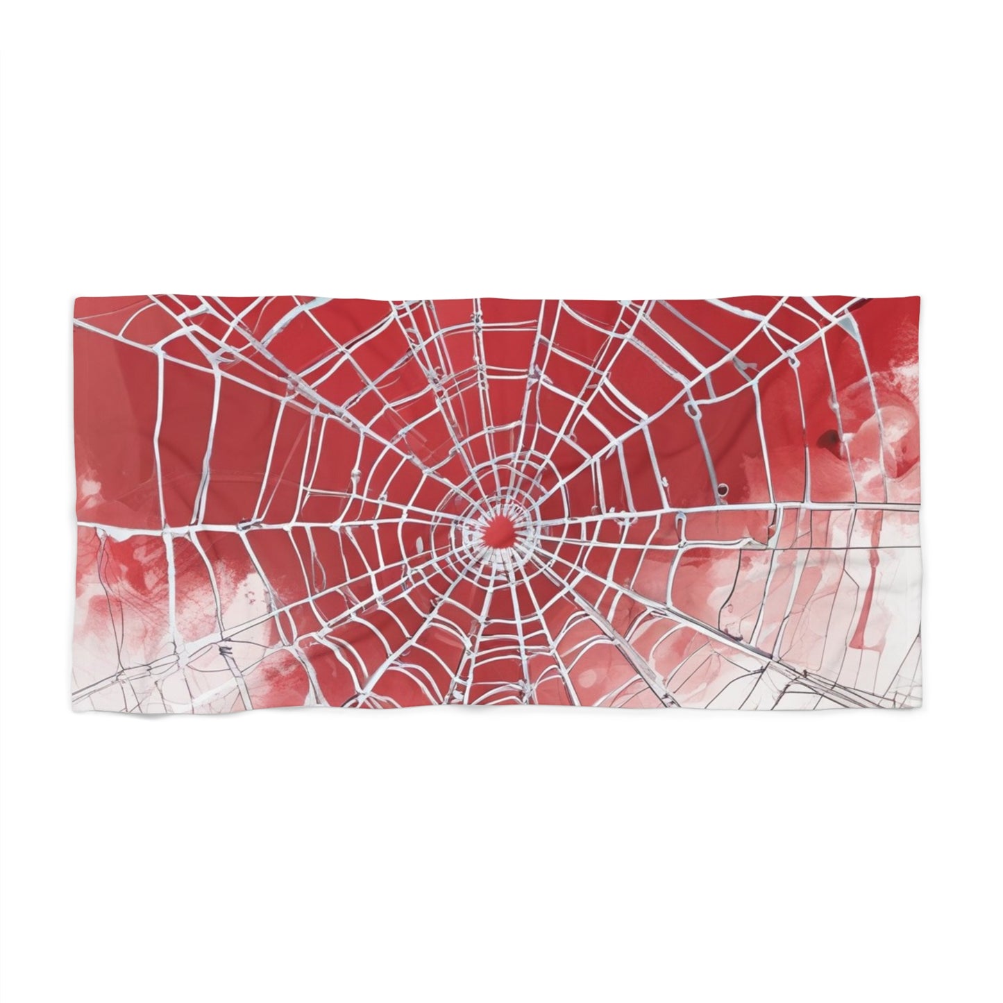 Red & White Spiderweb Beach Towel