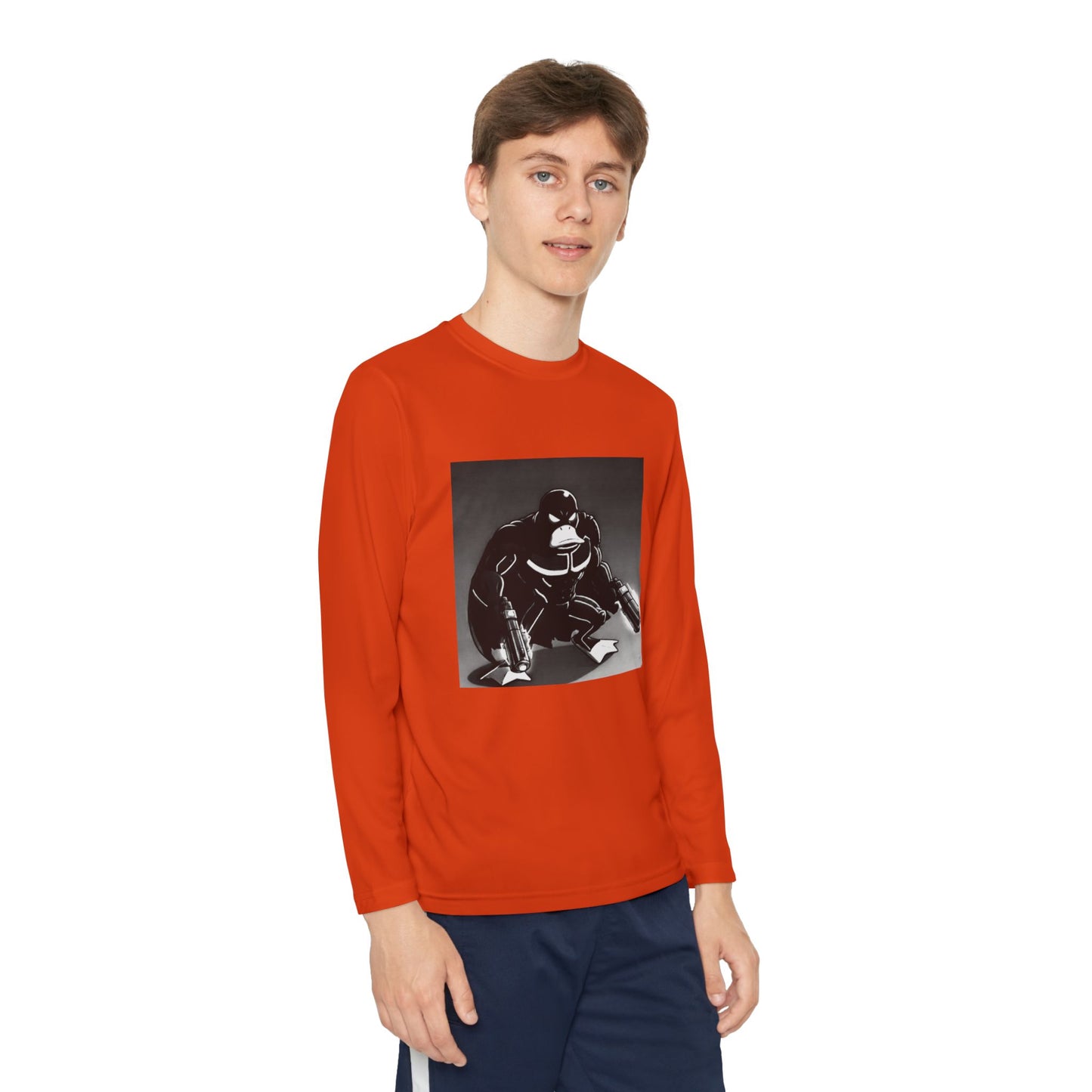 Agent Quacks Series Youth Long Sleeve Competitor Tee - Vigilante Quacks Design