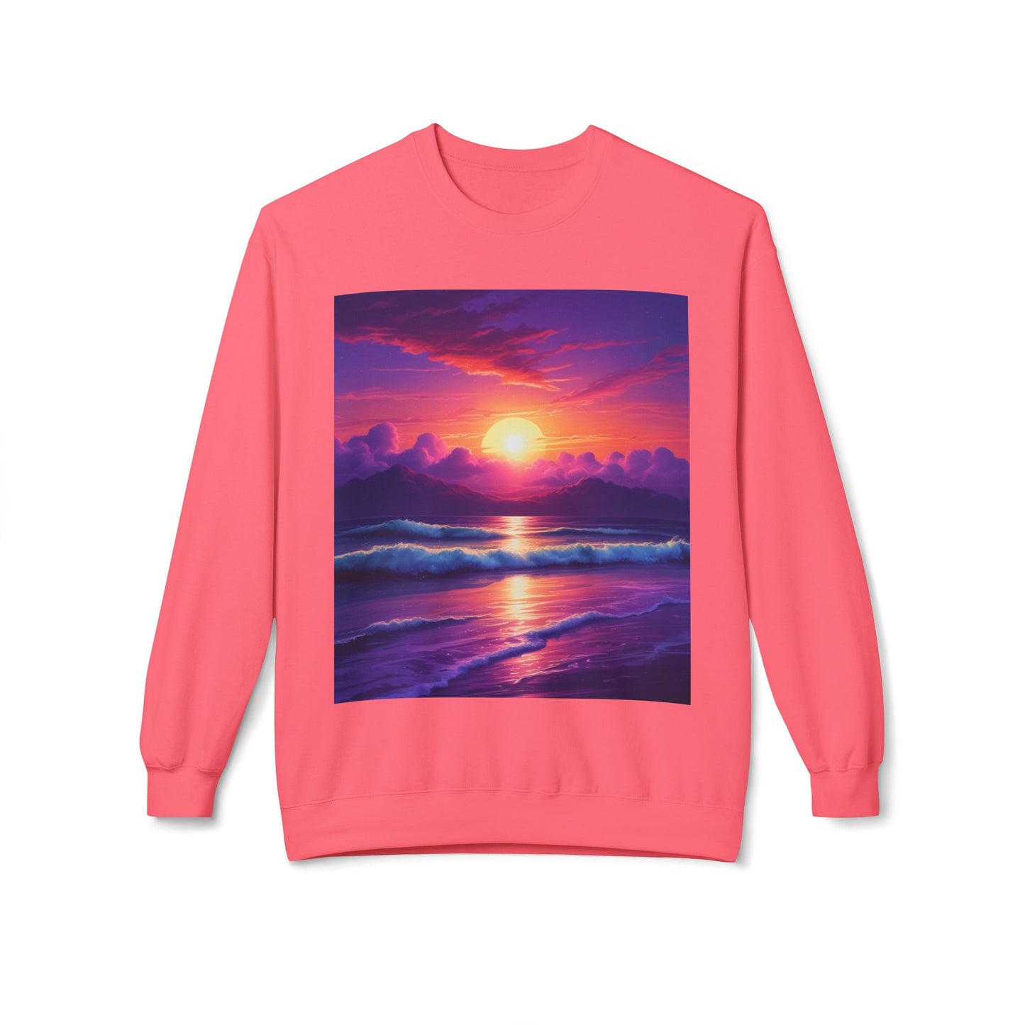Sunset Ocean Crewneck Sweatshirt - Cozy Layer for Beach Lovers, Gift for Nature Enthusiasts, Perfect for Casual Days, Vibrant Art Apparel