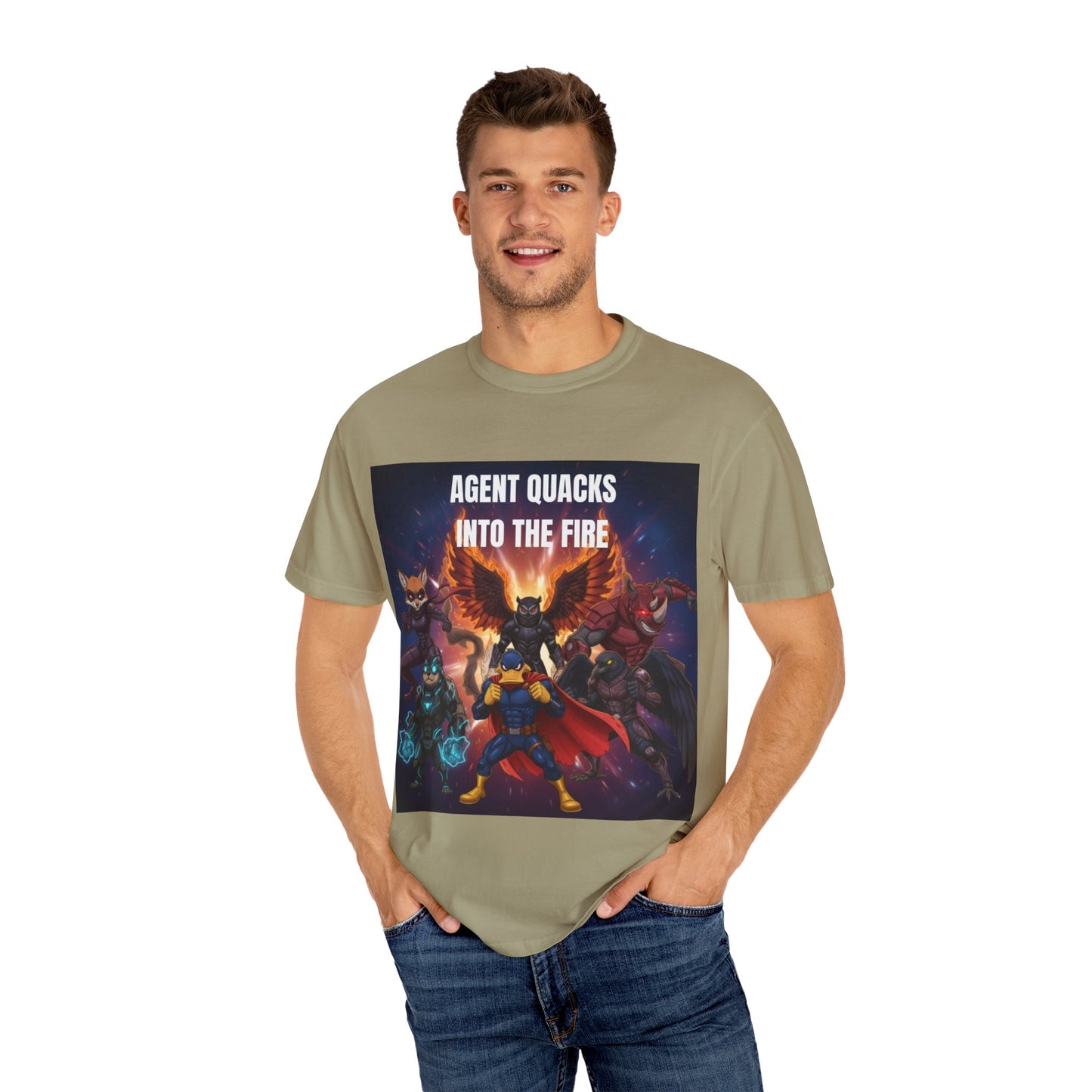 Agent Quacks – Into the Fire | Unisex Garment-Dyed T-Shirt