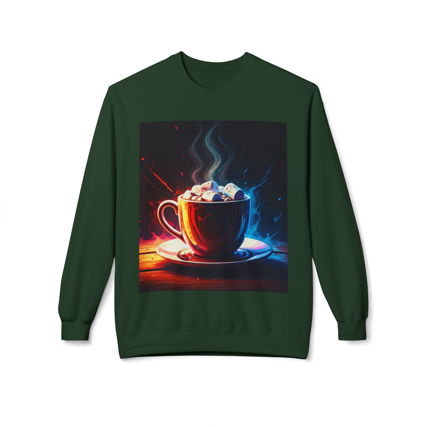 Abstract Hot Chocolate Graphic Unisex Midweight Softstyle Fleece Crewneck Sweatshirt