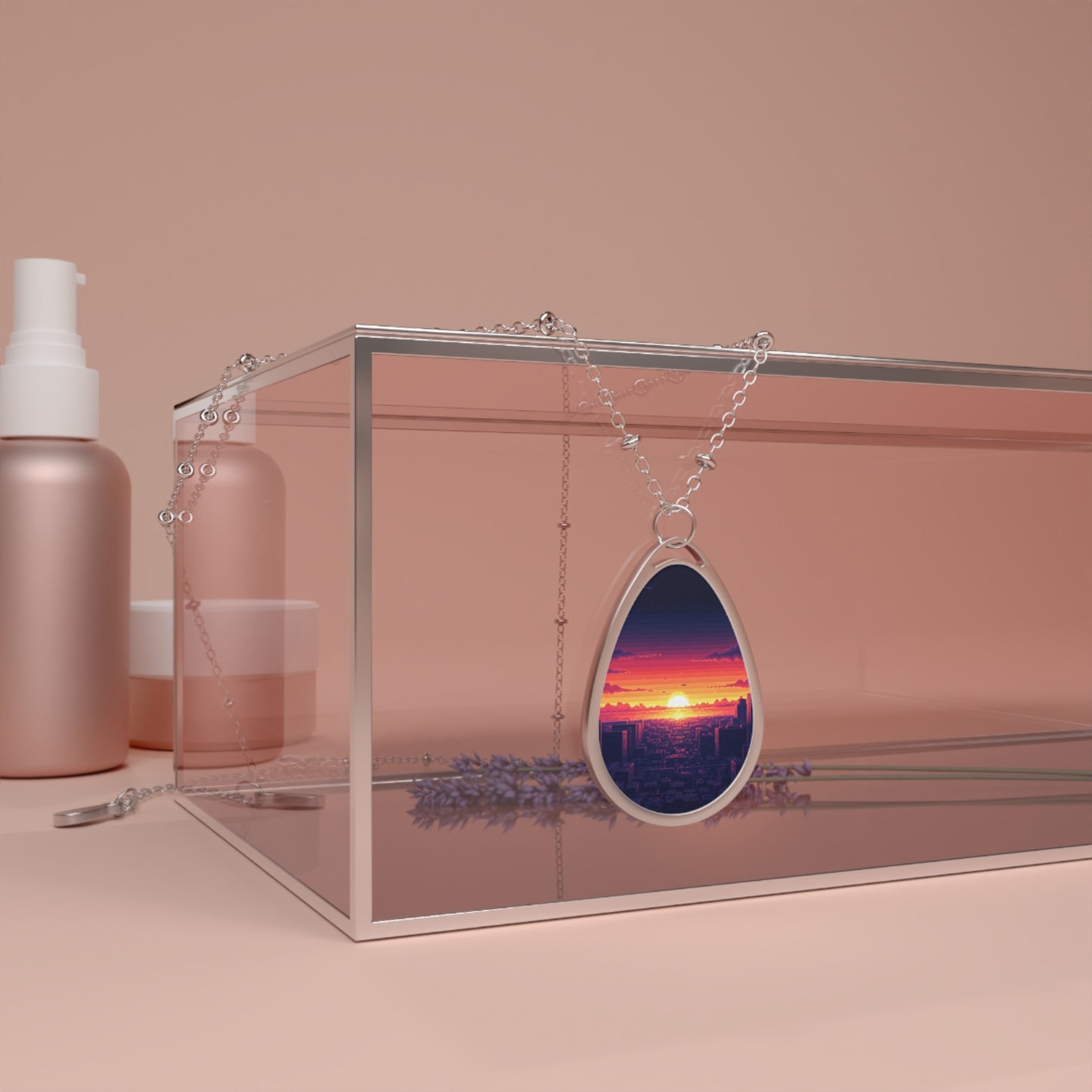 Sunset Skyline Oval Necklace