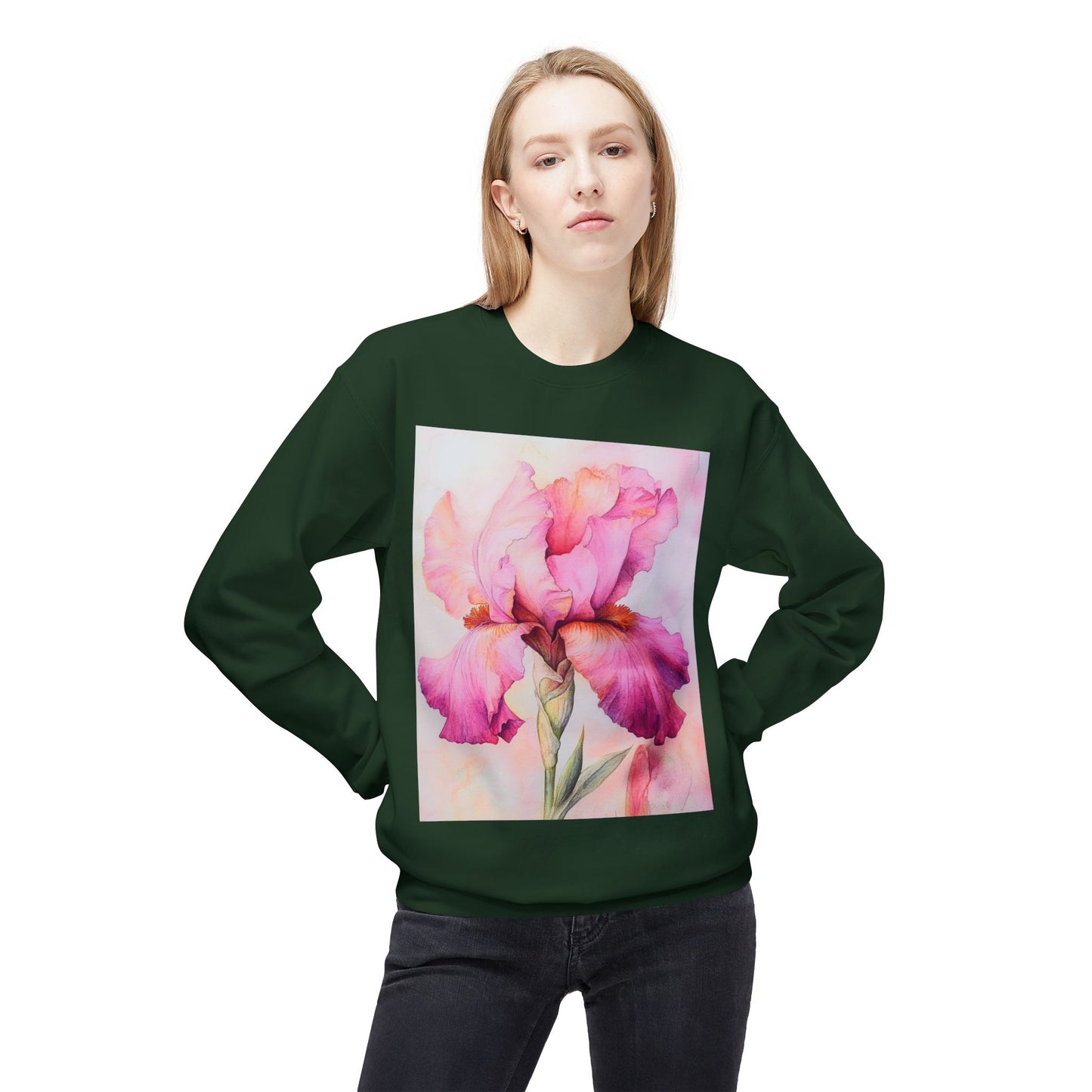 Floral Print Crewneck Sweatshirt, Cozy Sweatshirt, Spring Fashion, Gift for Her, Casual Outfit, Comfortable Fleece