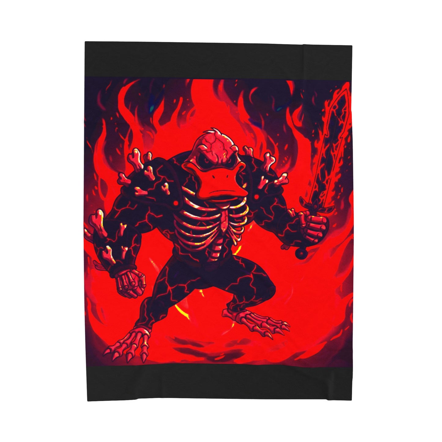 Halloween Agent Quacks Series Velveteen Plush Blanket - Skeleton Quacks Design
