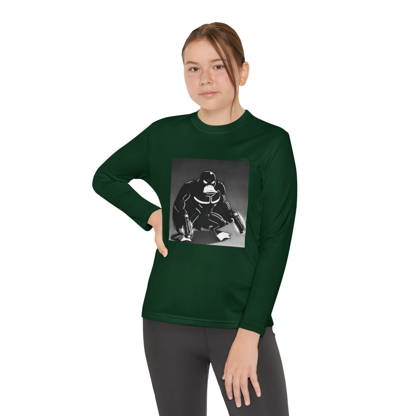 Agent Quacks Series Youth Long Sleeve Competitor Tee - Vigilante Quacks Design