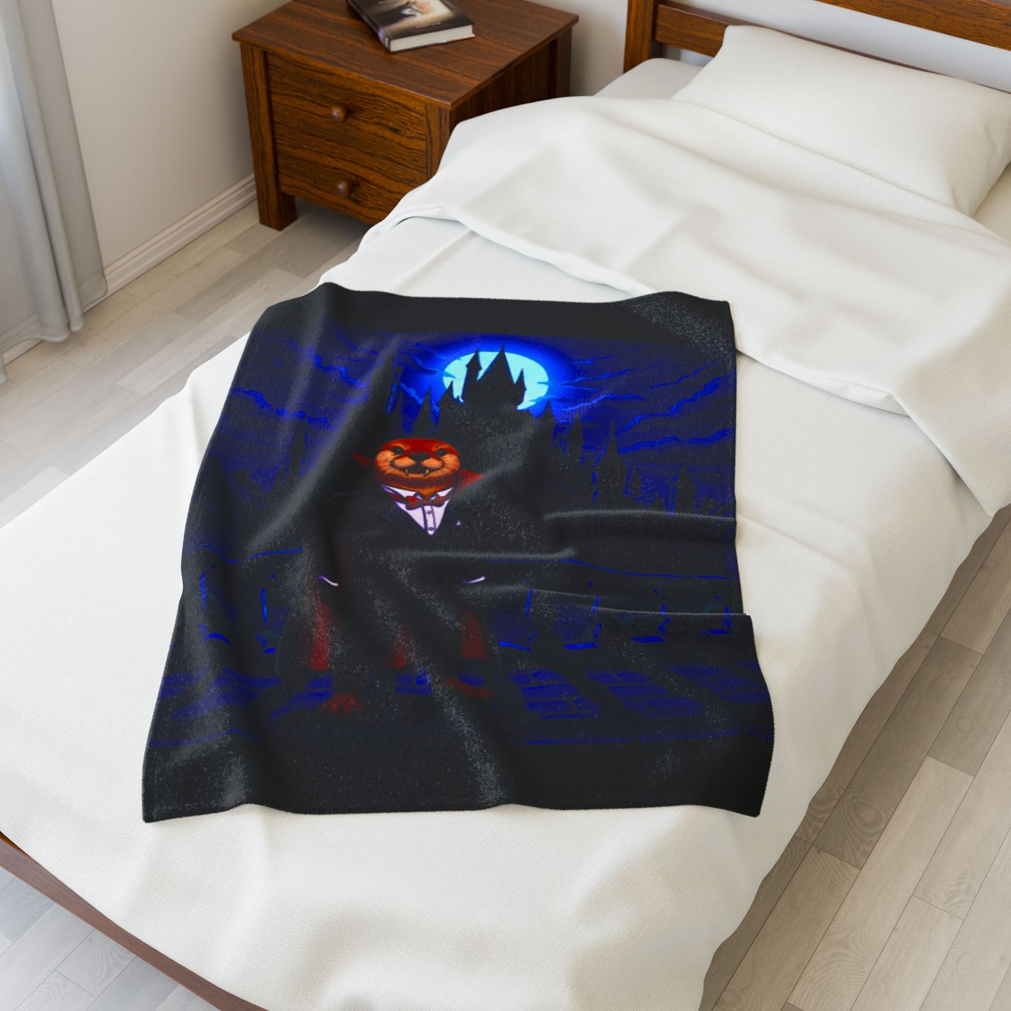 Halloween Agent Quacks Series Velveteen Plush Blanket - Vampire Gearshift Design