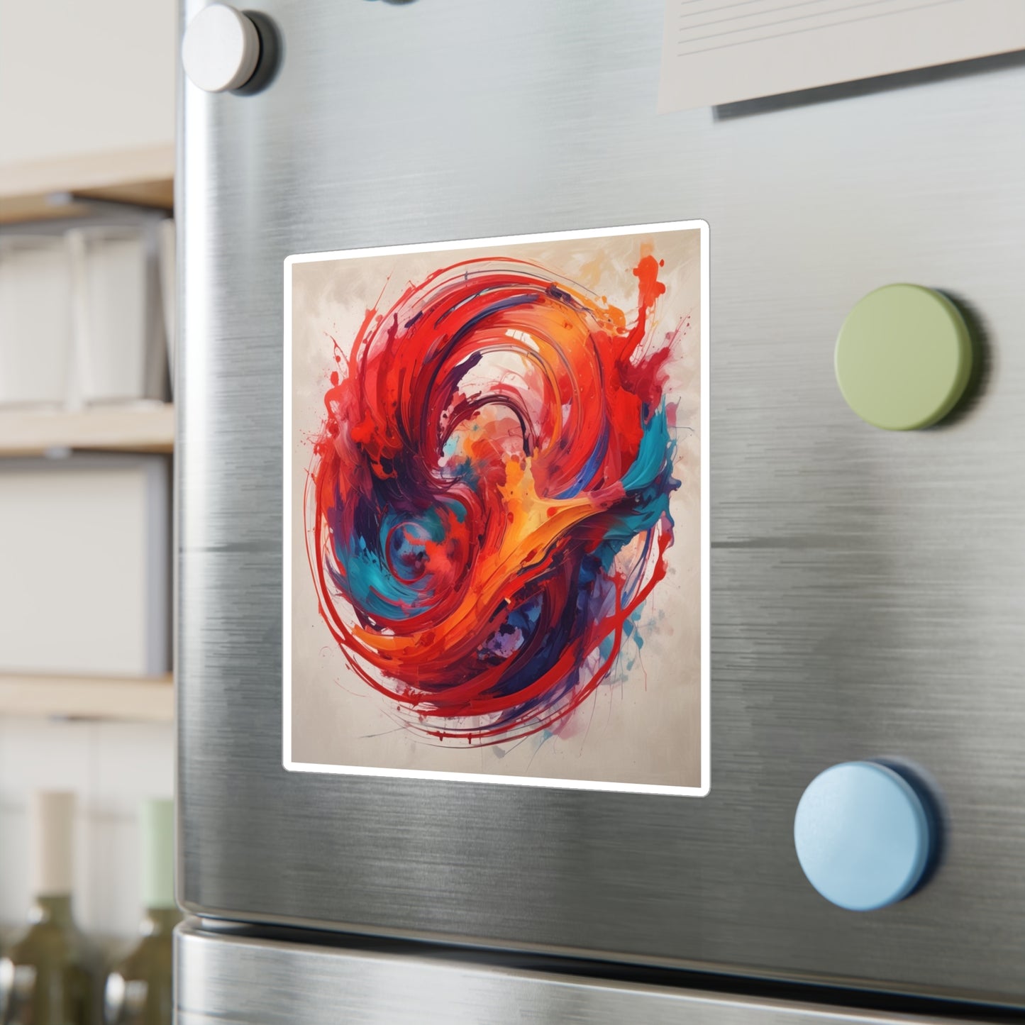 Abstract Swirl Painting Kiss-Cut Vinyl Decals