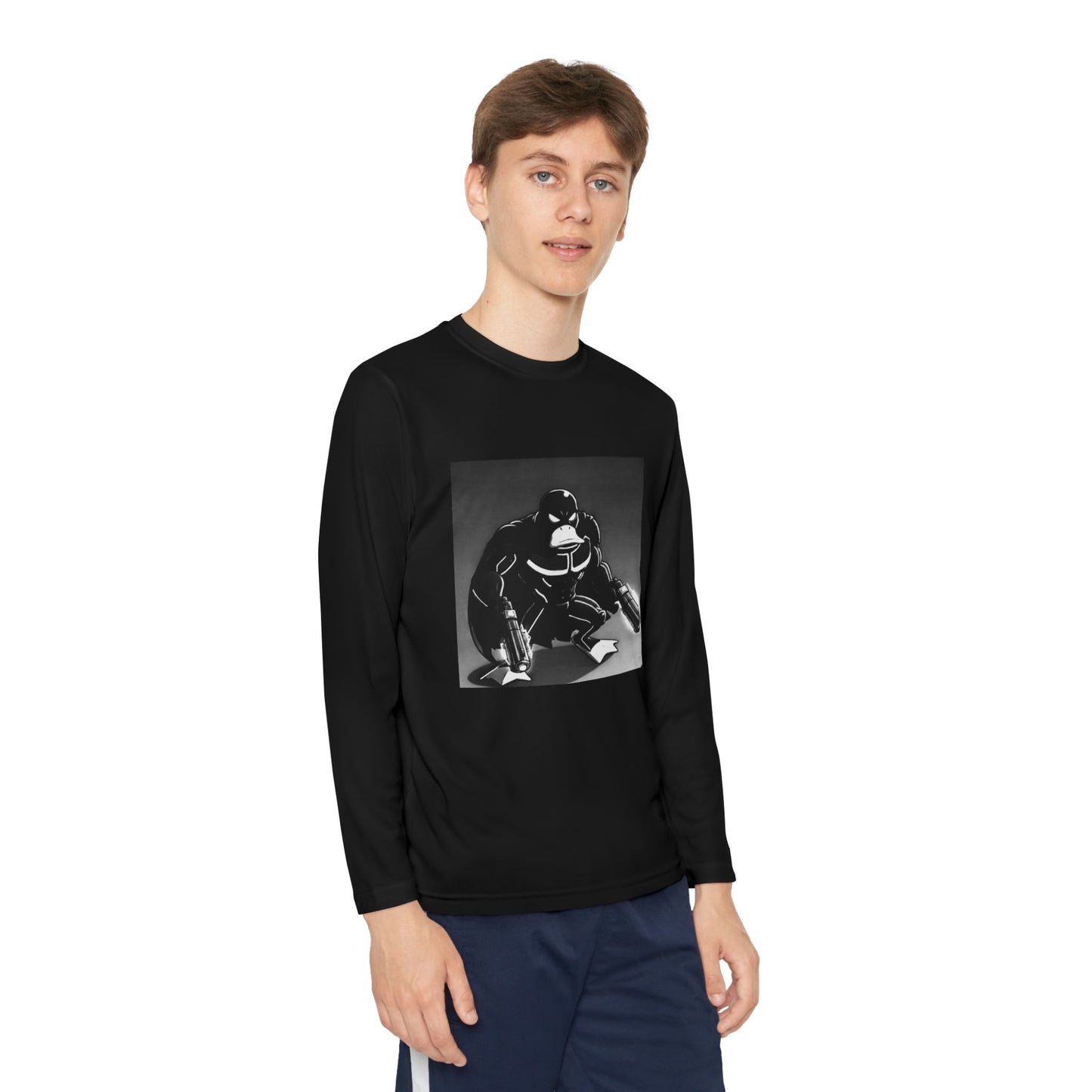 Agent Quacks Series Youth Long Sleeve Competitor Tee - Vigilante Quacks Design