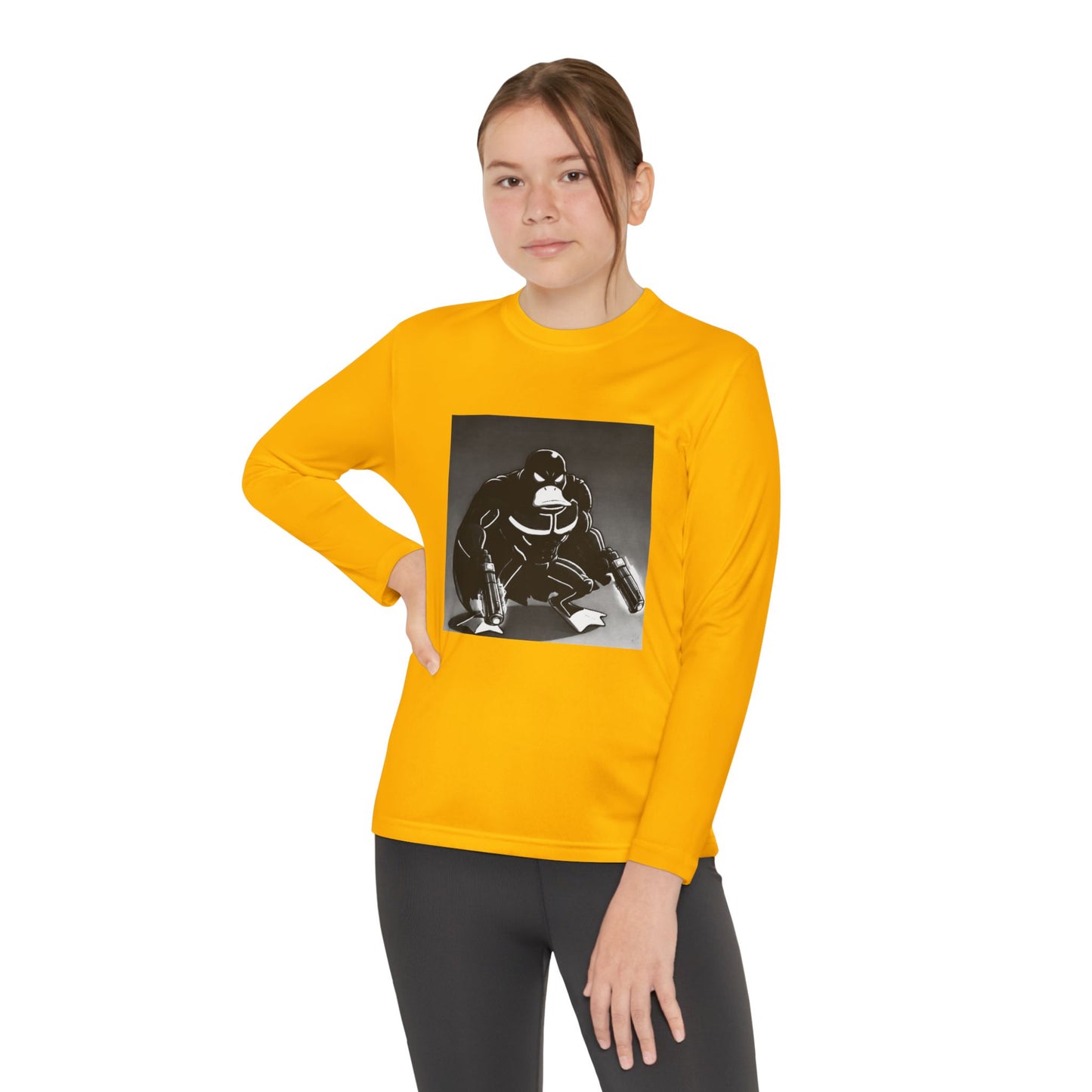Agent Quacks Series Youth Long Sleeve Competitor Tee - Vigilante Quacks Design