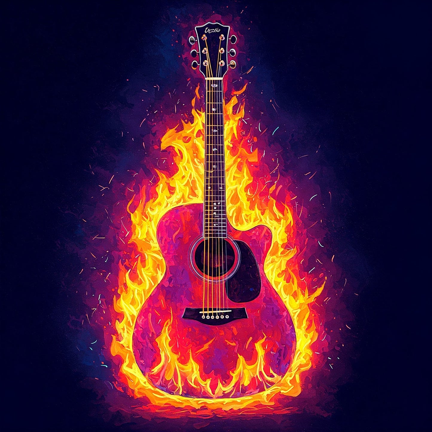 Flaming Guitar Collection of 98