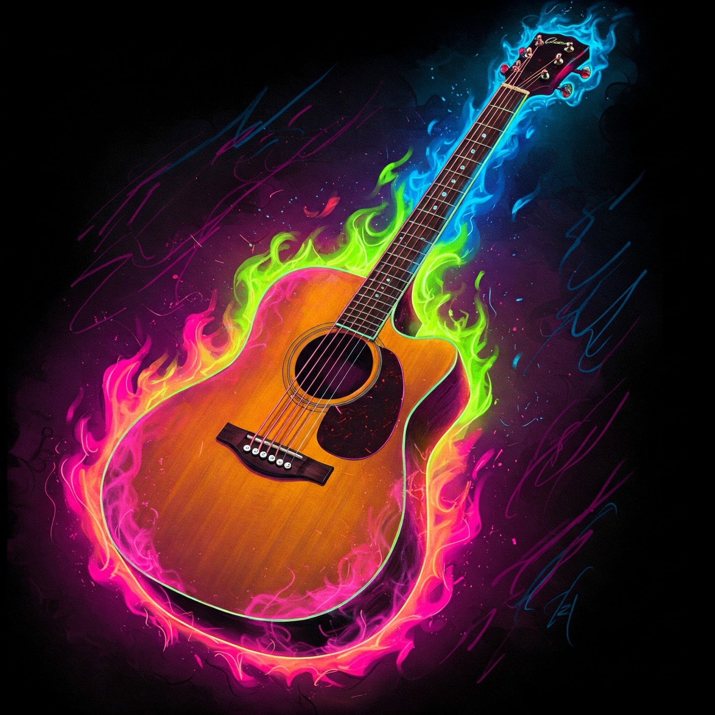 Flaming Guitar Collection of 98