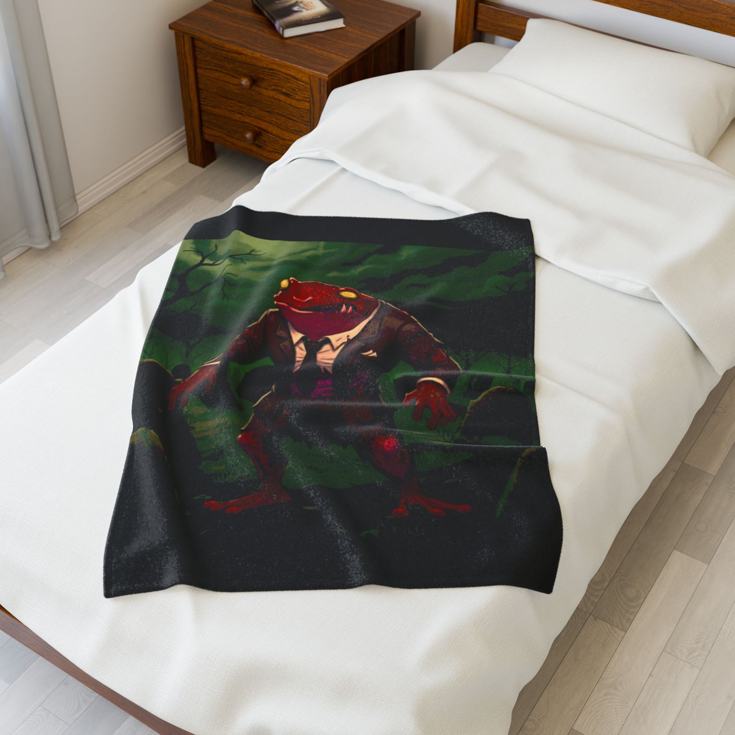 Halloween Agent Quacks Series Velveteen Plush Blanket - Zombie Goro Design
