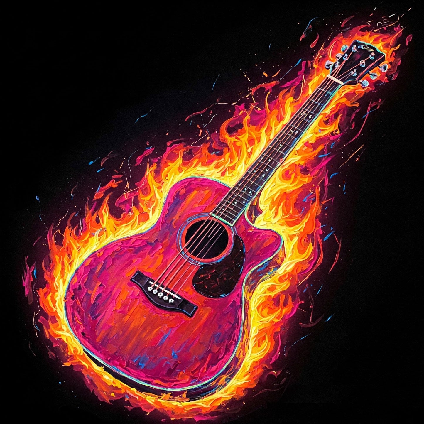 Flaming Guitar Collection of 98