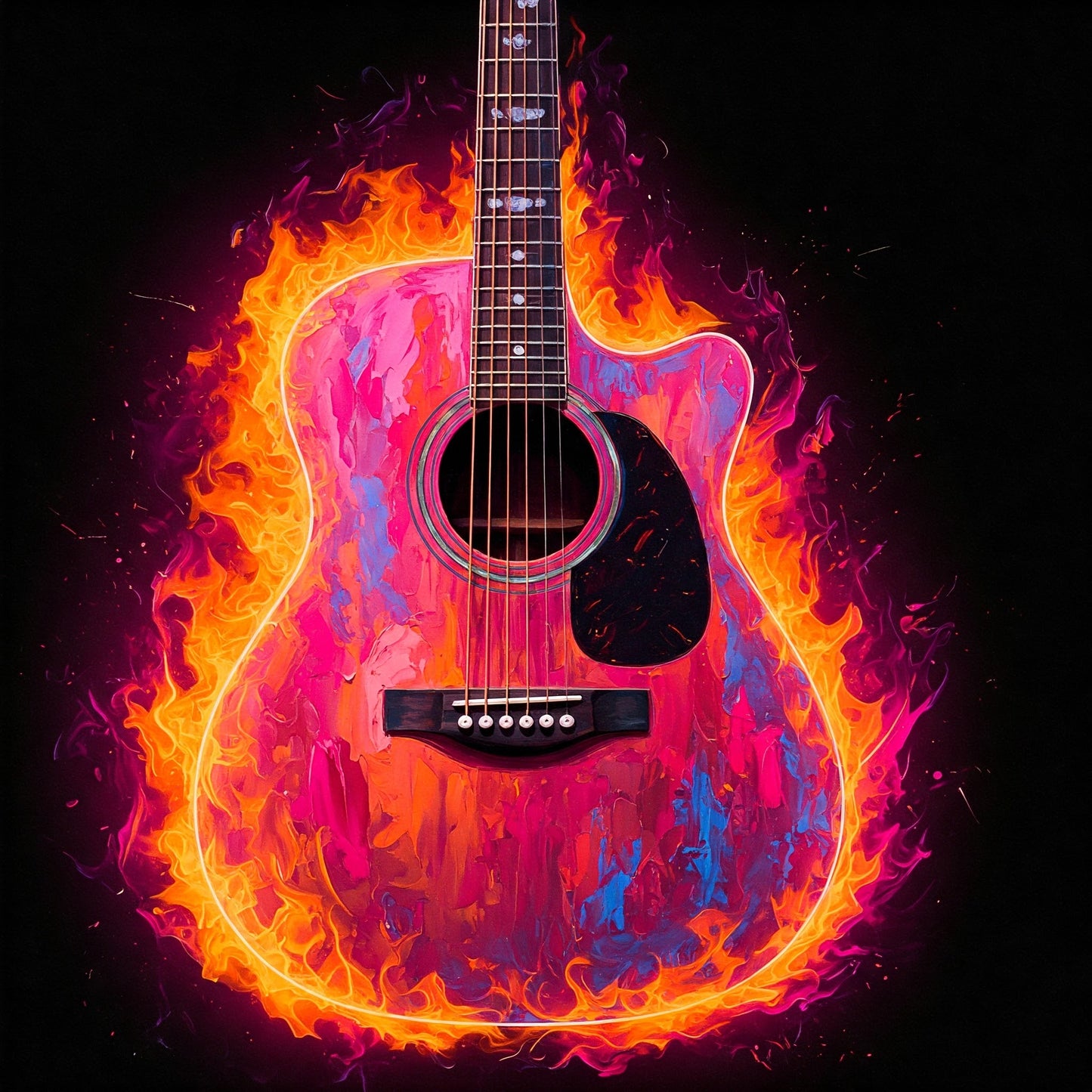 Flaming Guitar Collection of 98
