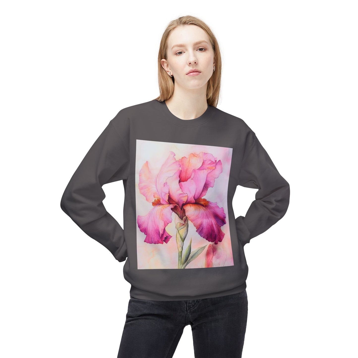 Floral Print Crewneck Sweatshirt, Cozy Sweatshirt, Spring Fashion, Gift for Her, Casual Outfit, Comfortable Fleece