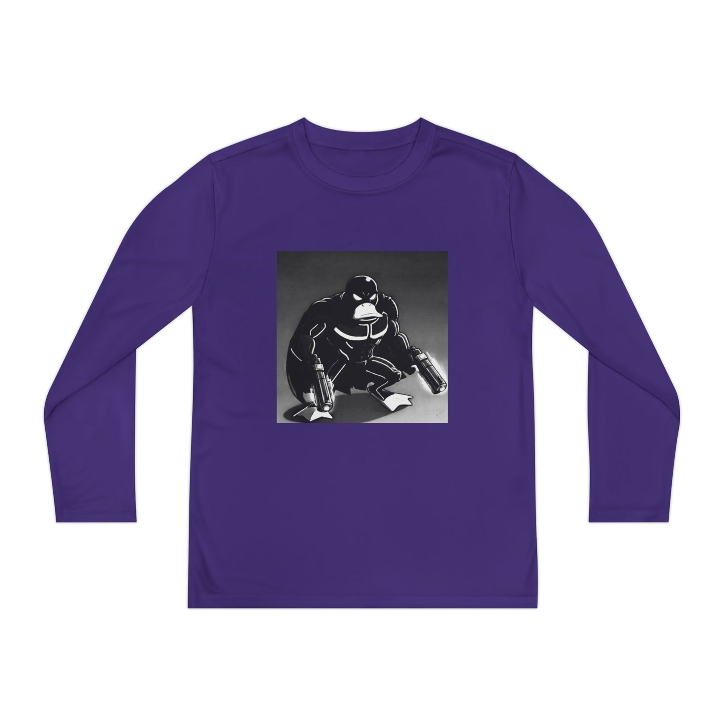 Agent Quacks Series Youth Long Sleeve Competitor Tee - Vigilante Quacks Design