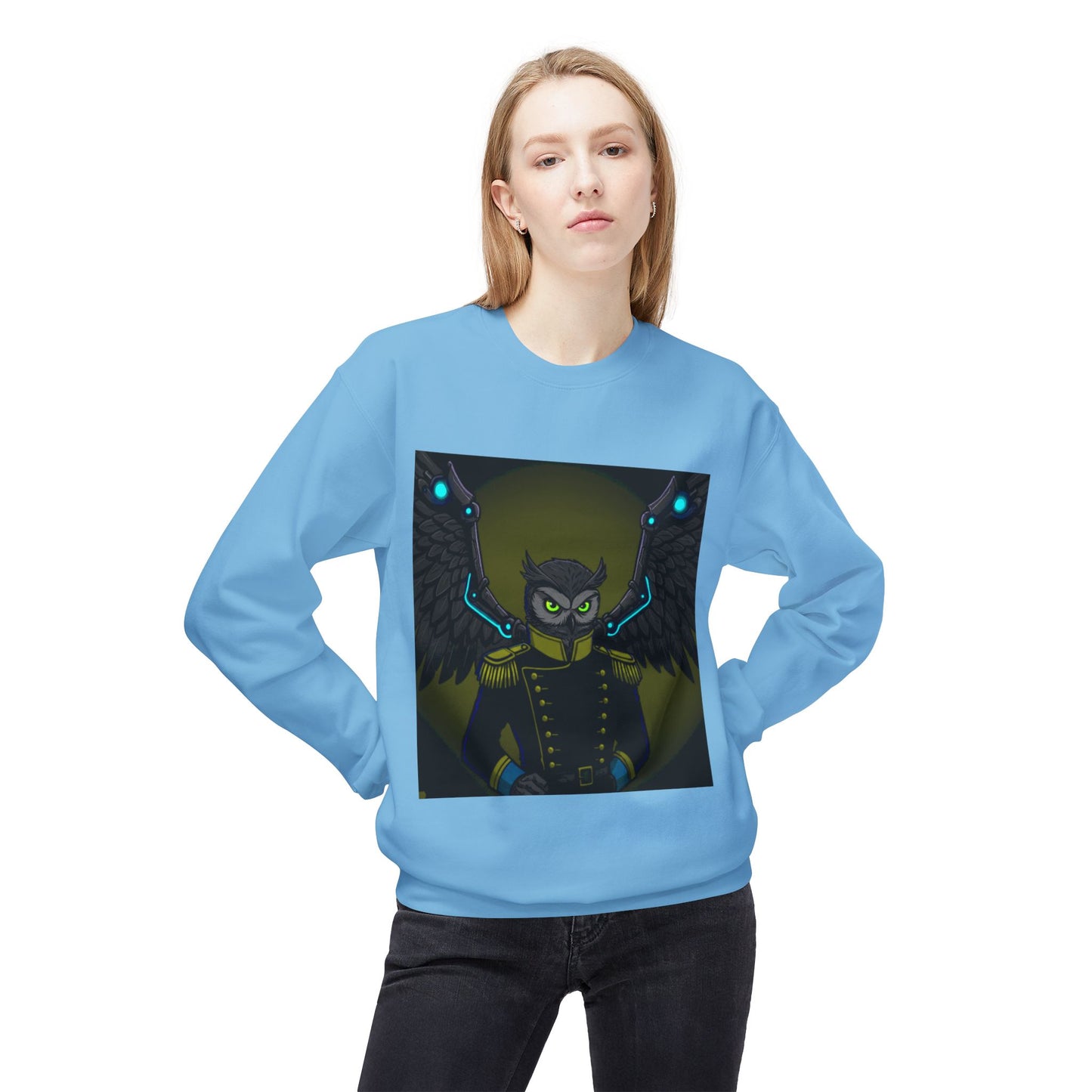 Agent Quacks Series Unisex Midweight Softstyle Fleece Crewneck Sweatshirt - General Onyx Design