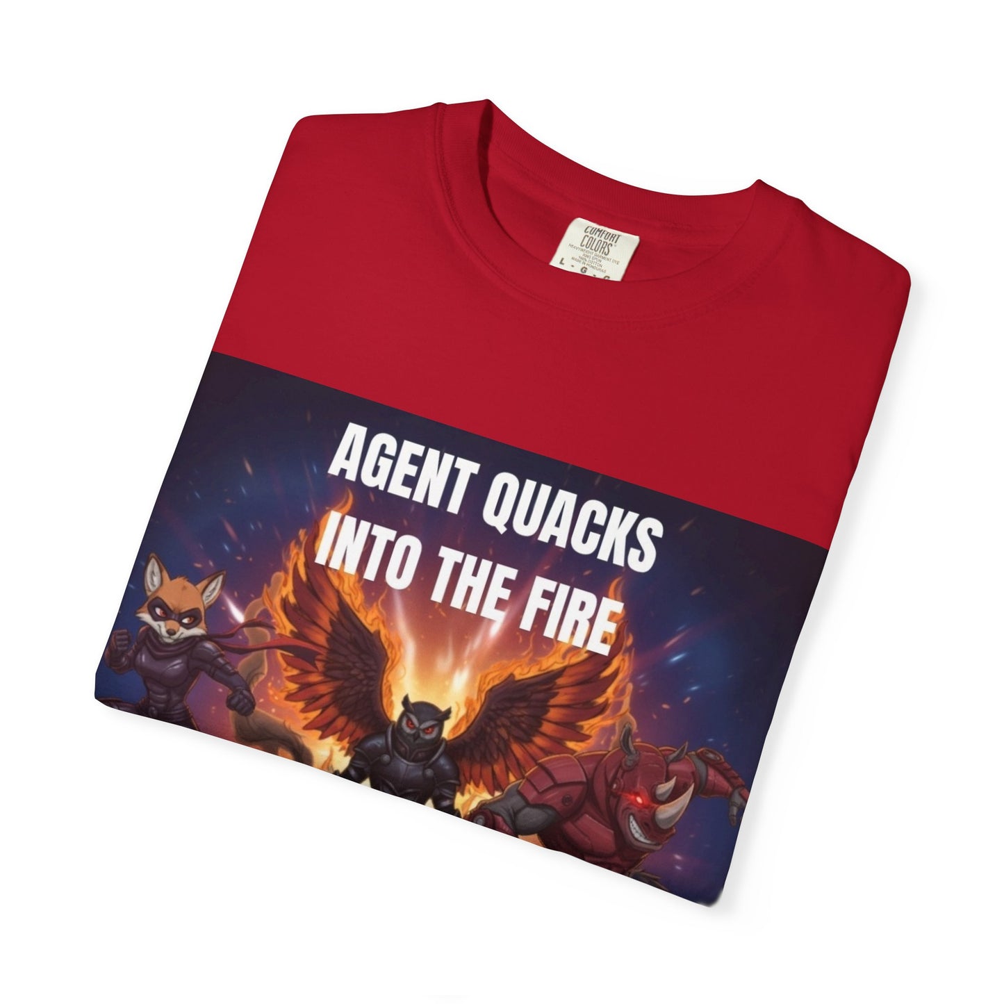 Agent Quacks – Into the Fire | Unisex Garment-Dyed T-Shirt