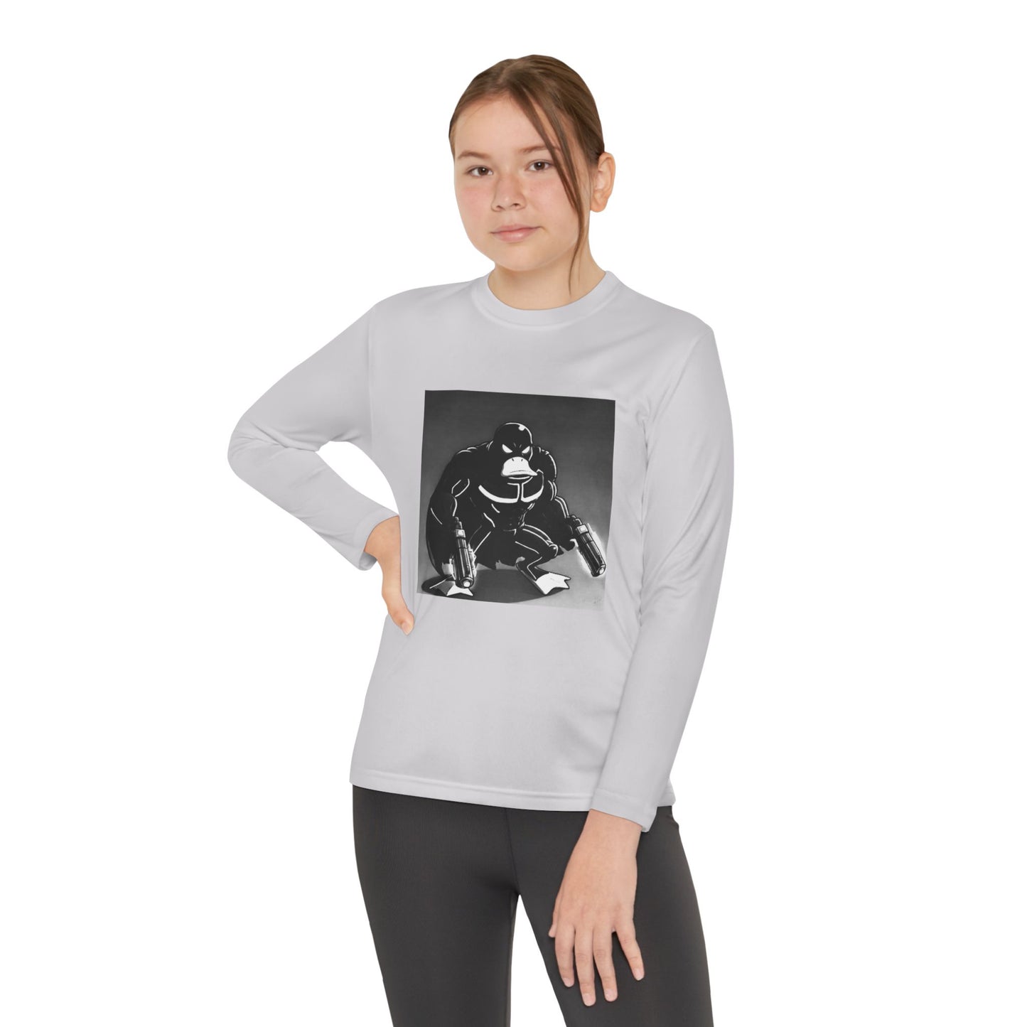 Agent Quacks Series Youth Long Sleeve Competitor Tee - Vigilante Quacks Design