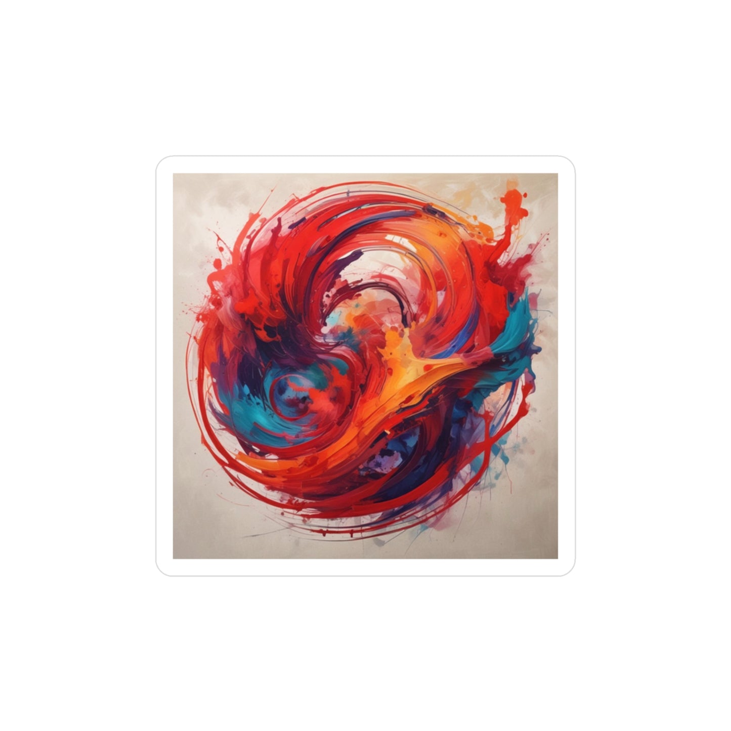 Abstract Swirl Painting Kiss-Cut Vinyl Decals