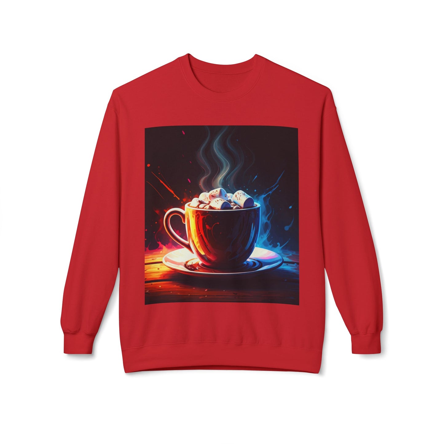 Abstract Hot Chocolate Graphic Unisex Midweight Softstyle Fleece Crewneck Sweatshirt