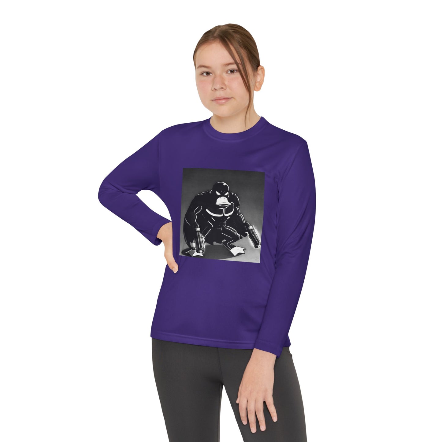 Agent Quacks Series Youth Long Sleeve Competitor Tee - Vigilante Quacks Design
