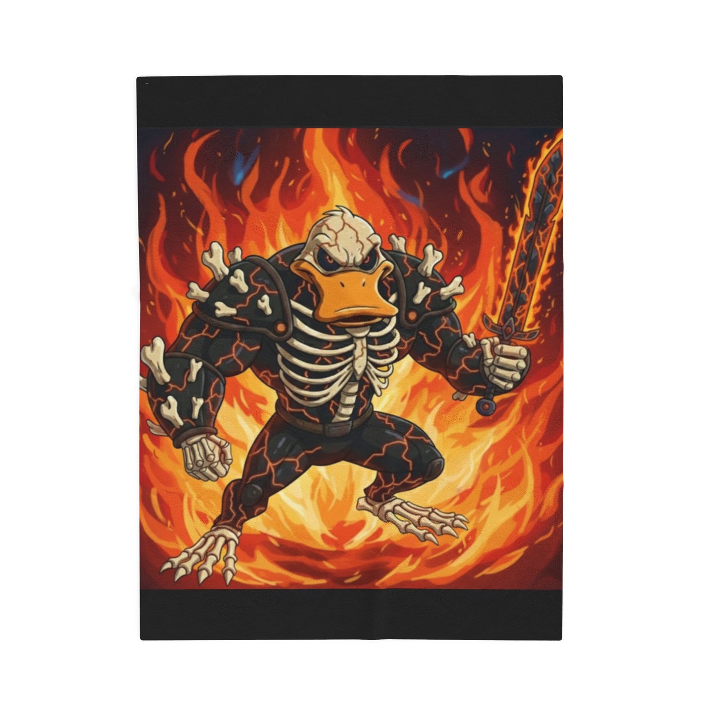 Halloween Agent Quacks Series Velveteen Plush Blanket - Skeleton Quacks Design