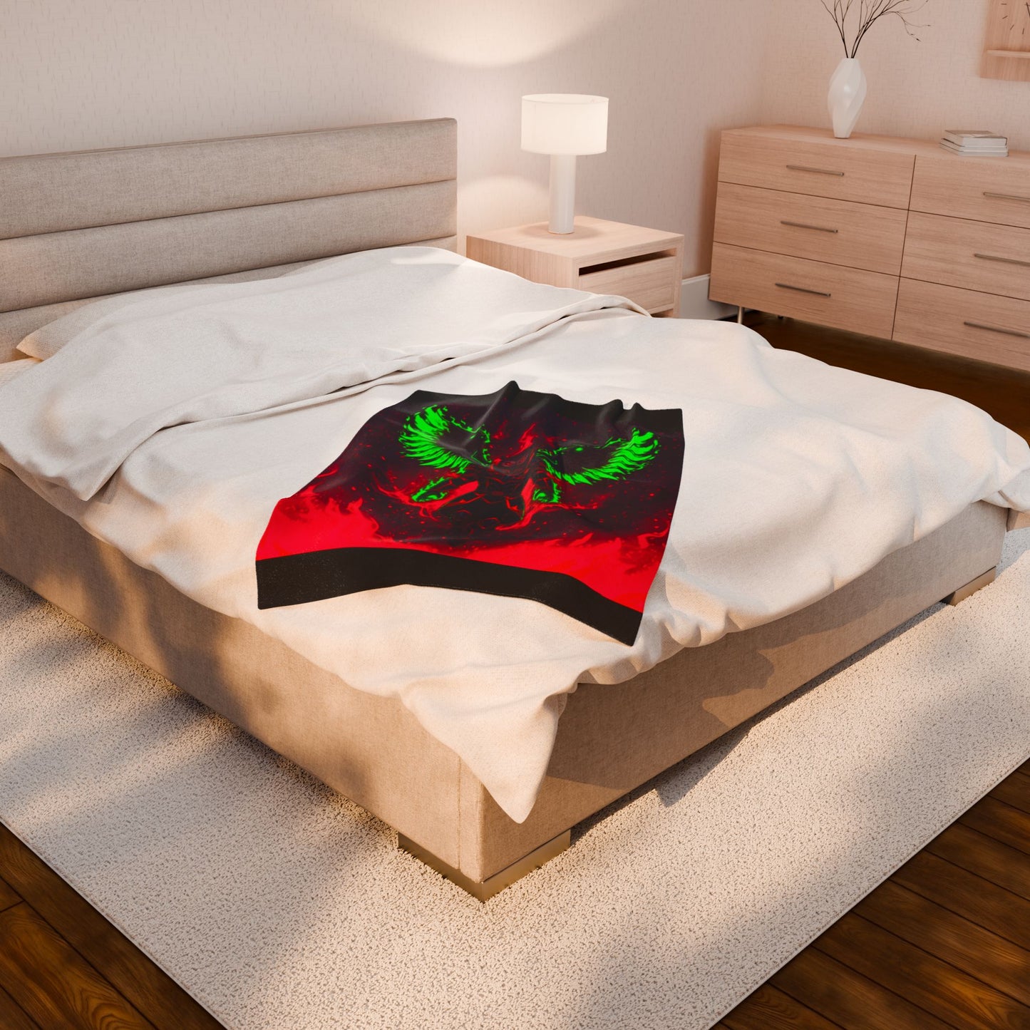 Halloween Agent Quacks Series Velveteen Plush Blanket - Fiery General Onyx Design