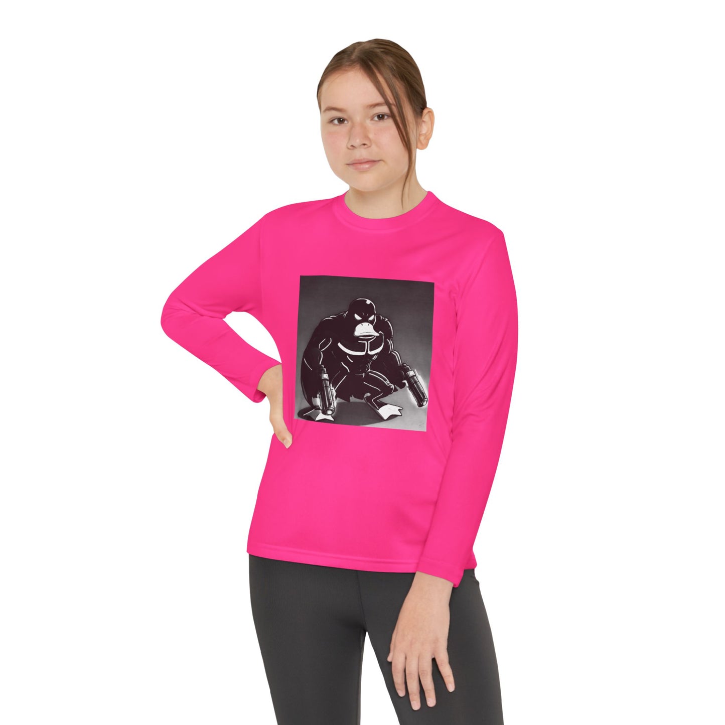 Agent Quacks Series Youth Long Sleeve Competitor Tee - Vigilante Quacks Design