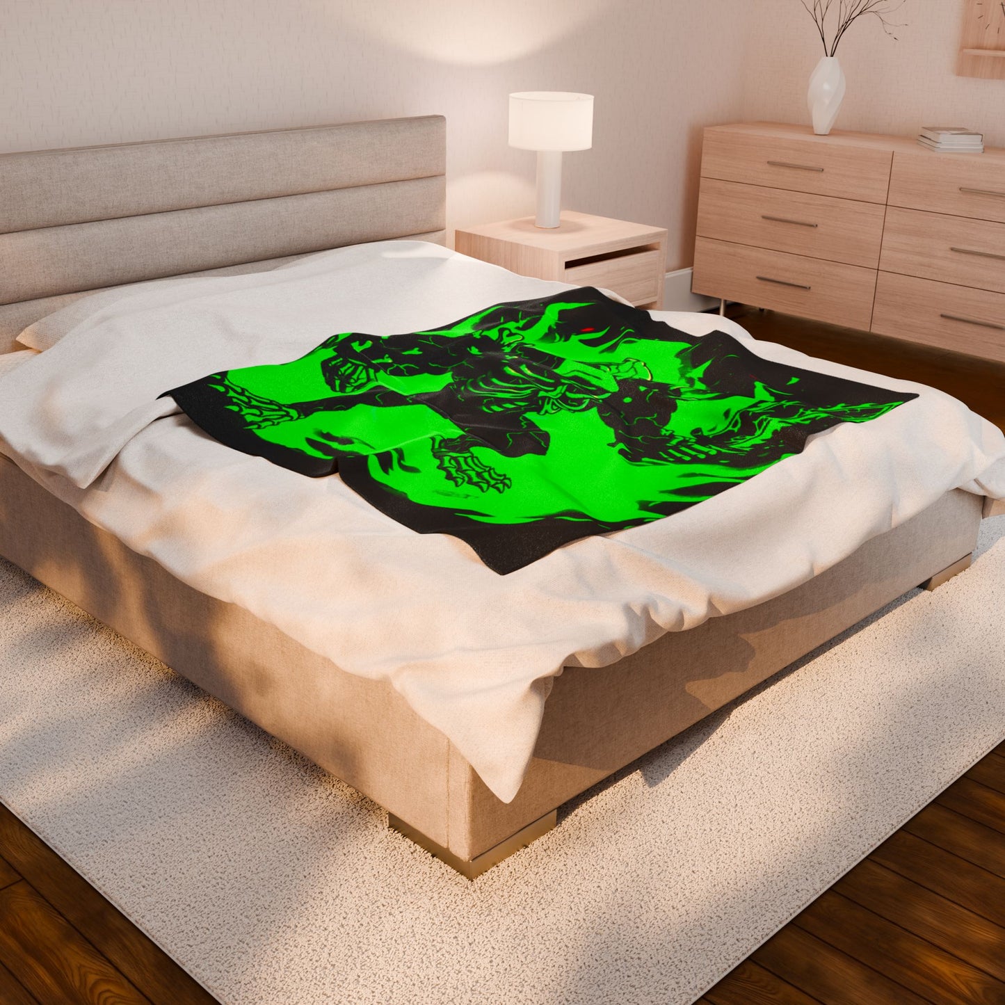 Halloween Agent Quacks Series Velveteen Plush Blanket - Skeleton Quacks Design