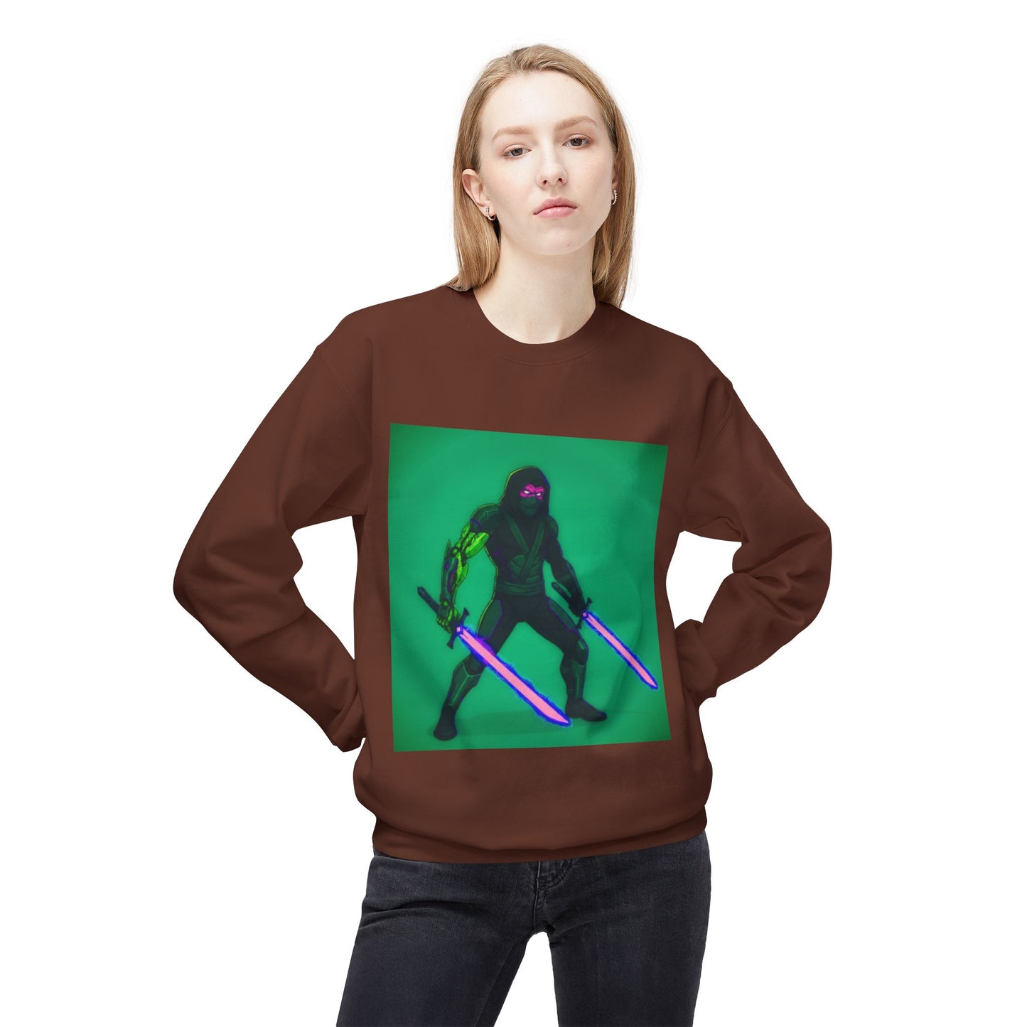 Agent Quacks Series Unisex Midweight Softstyle Fleece Crewneck Sweatshirt - Assassin Xavier Design