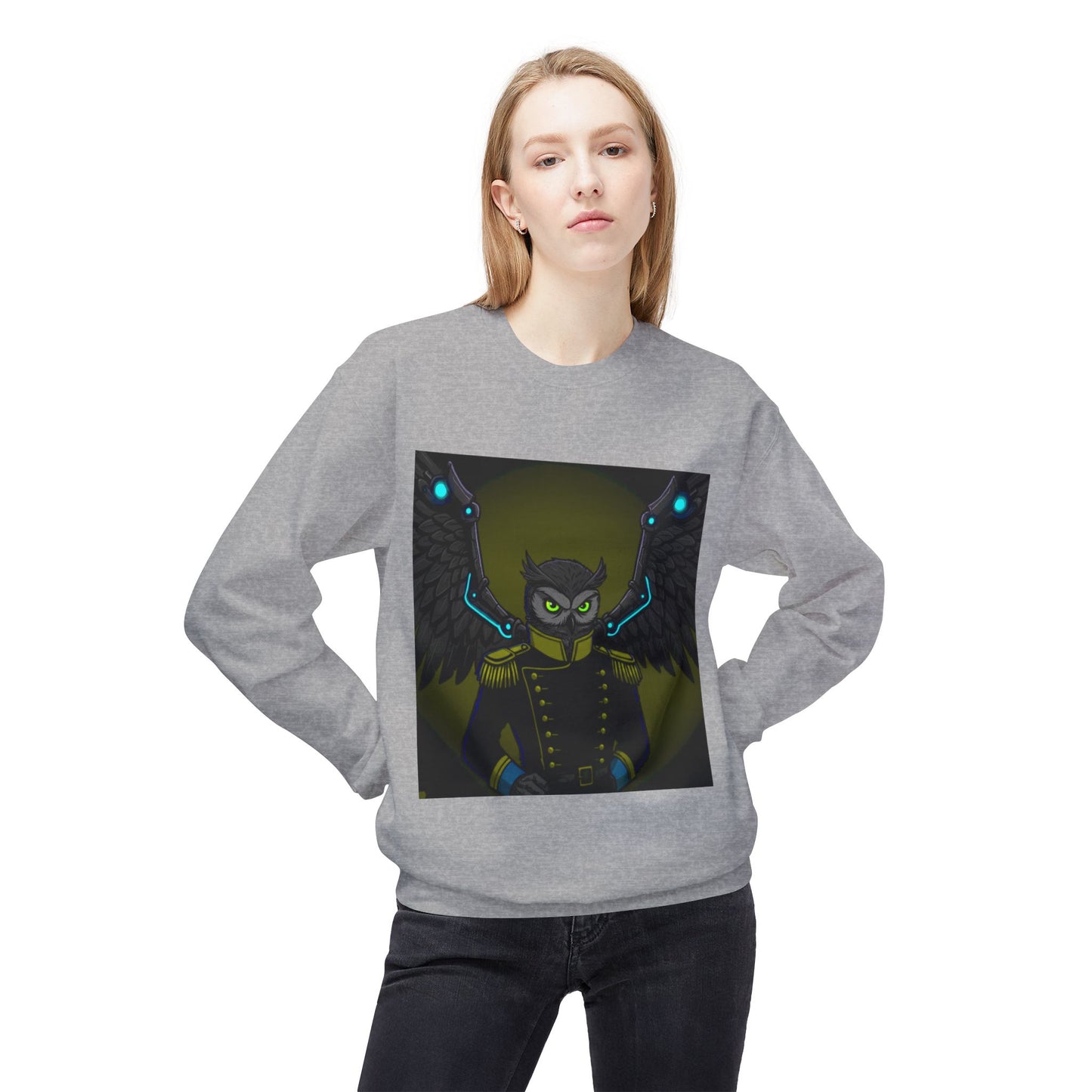 Agent Quacks Series Unisex Midweight Softstyle Fleece Crewneck Sweatshirt - General Onyx Design