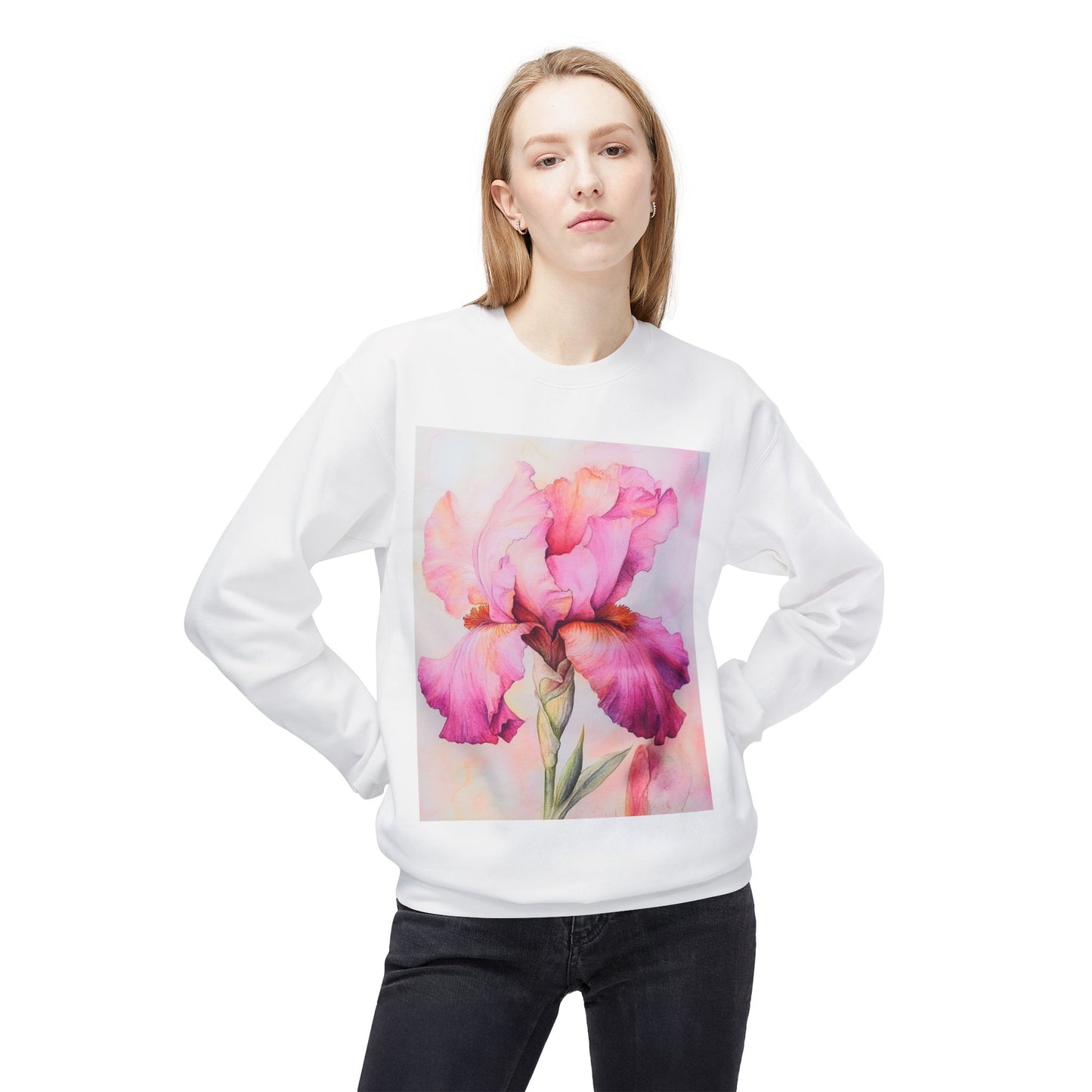 Floral Print Crewneck Sweatshirt, Cozy Sweatshirt, Spring Fashion, Gift for Her, Casual Outfit, Comfortable Fleece