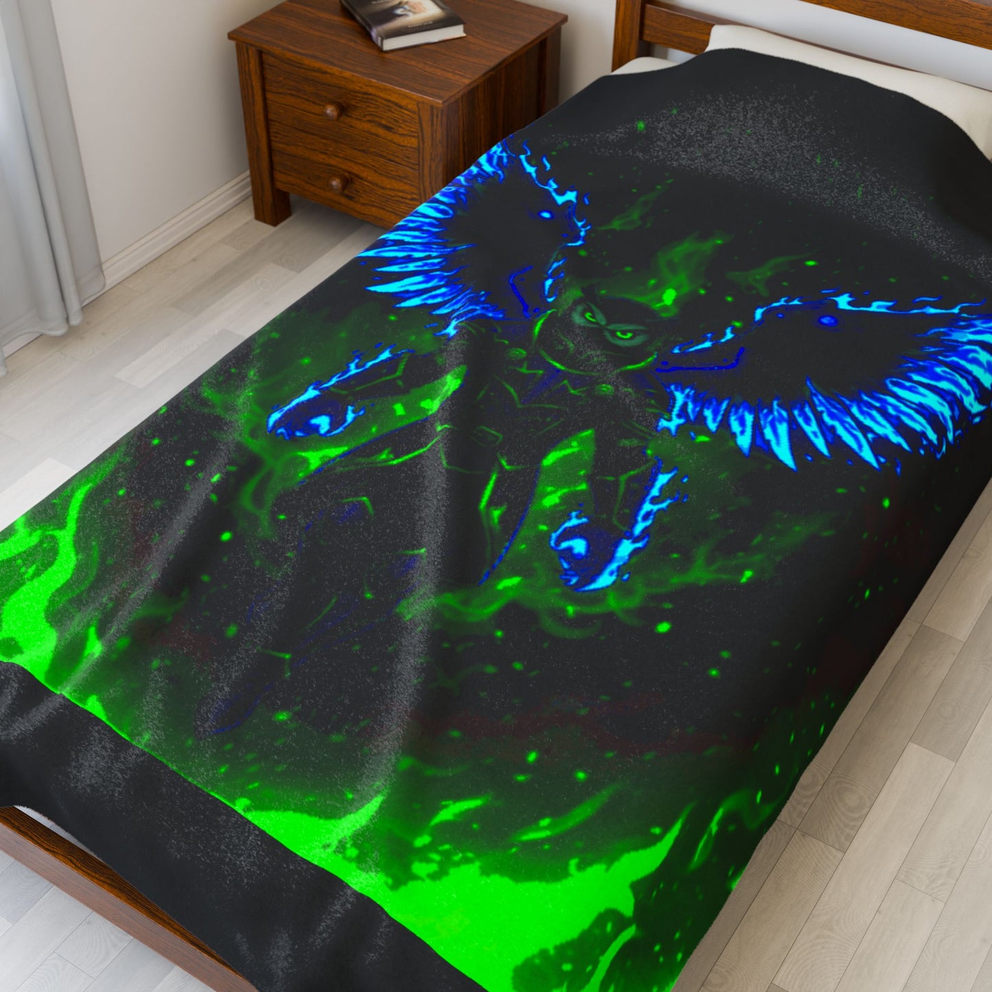 Halloween Agent Quacks Series Velveteen Plush Blanket - Fiery General Onyx Design