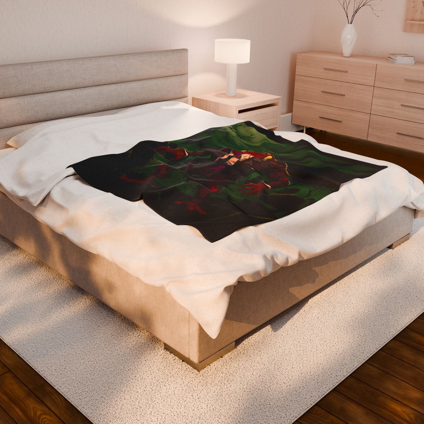 Halloween Agent Quacks Series Velveteen Plush Blanket - Zombie Goro Design