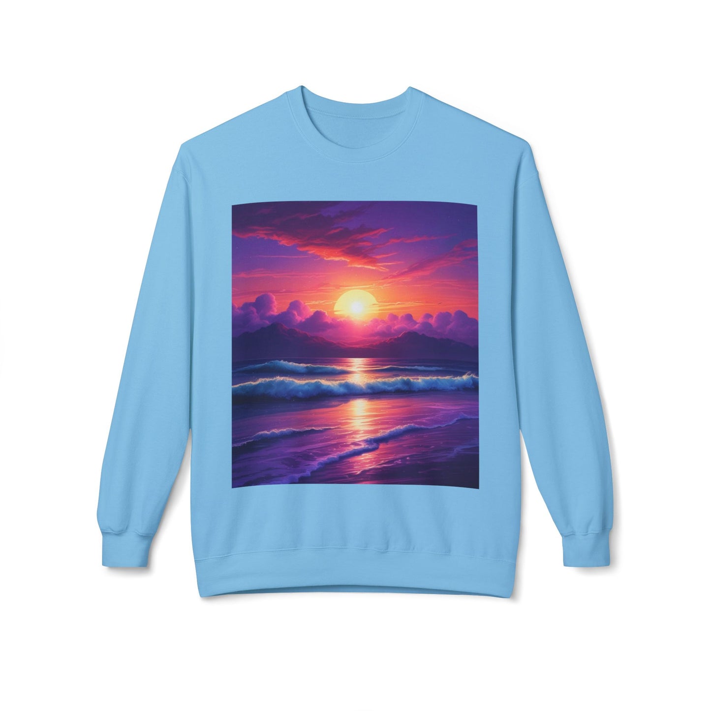 Sunset Ocean Crewneck Sweatshirt - Cozy Layer for Beach Lovers, Gift for Nature Enthusiasts, Perfect for Casual Days, Vibrant Art Apparel