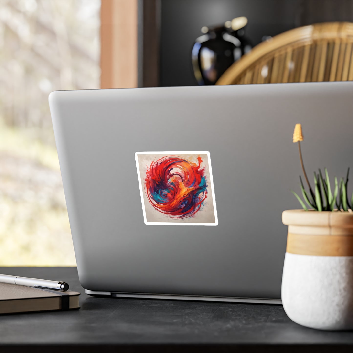 Abstract Swirl Painting Kiss-Cut Vinyl Decals