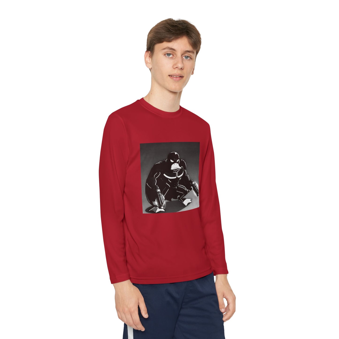 Agent Quacks Series Youth Long Sleeve Competitor Tee - Vigilante Quacks Design