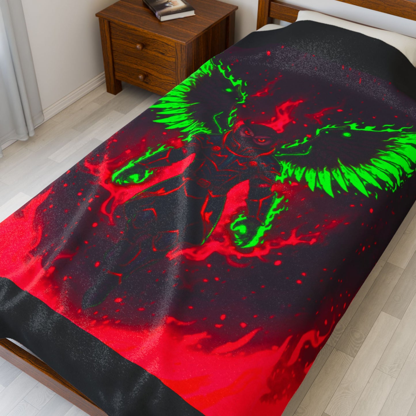Halloween Agent Quacks Series Velveteen Plush Blanket - Fiery General Onyx Design