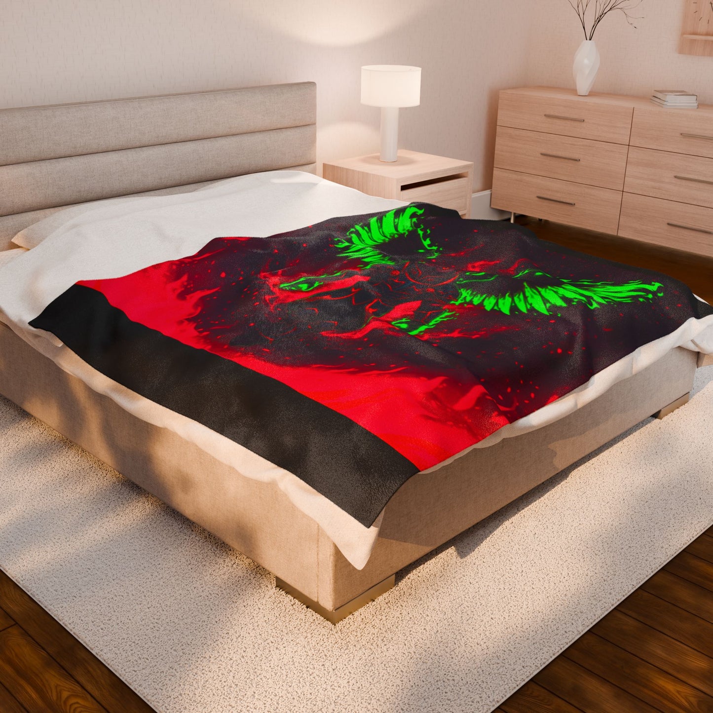 Halloween Agent Quacks Series Velveteen Plush Blanket - Fiery General Onyx Design