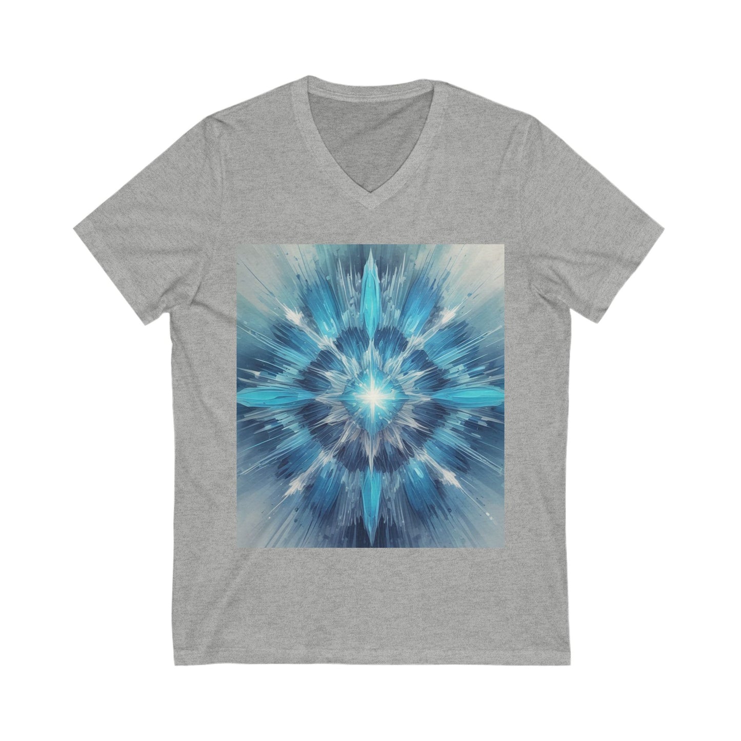 Vibrant Mandala V-Neck Tee, Spiritual Tee, Boho Shirt, Yoga Apparel, Gift for Her, Artistic Top