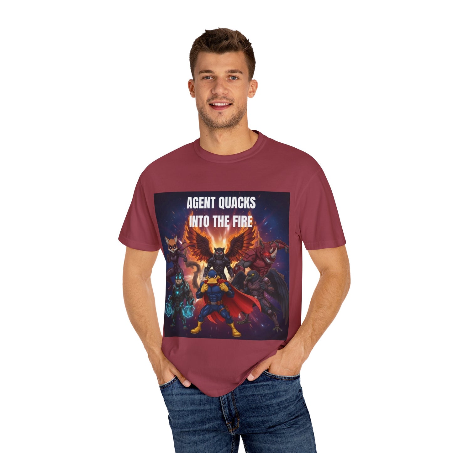 Agent Quacks – Into the Fire | Unisex Garment-Dyed T-Shirt