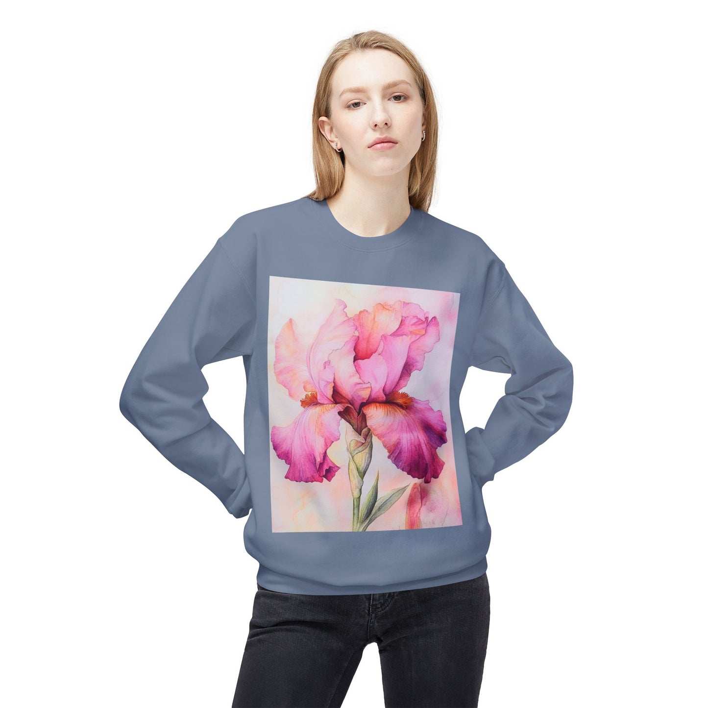 Floral Print Crewneck Sweatshirt, Cozy Sweatshirt, Spring Fashion, Gift for Her, Casual Outfit, Comfortable Fleece