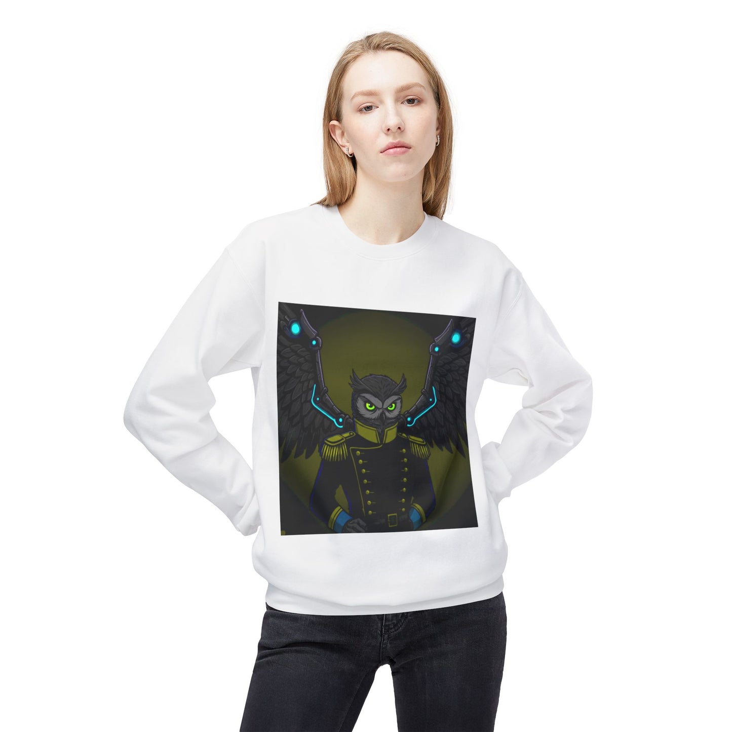 Agent Quacks Series Unisex Midweight Softstyle Fleece Crewneck Sweatshirt - General Onyx Design
