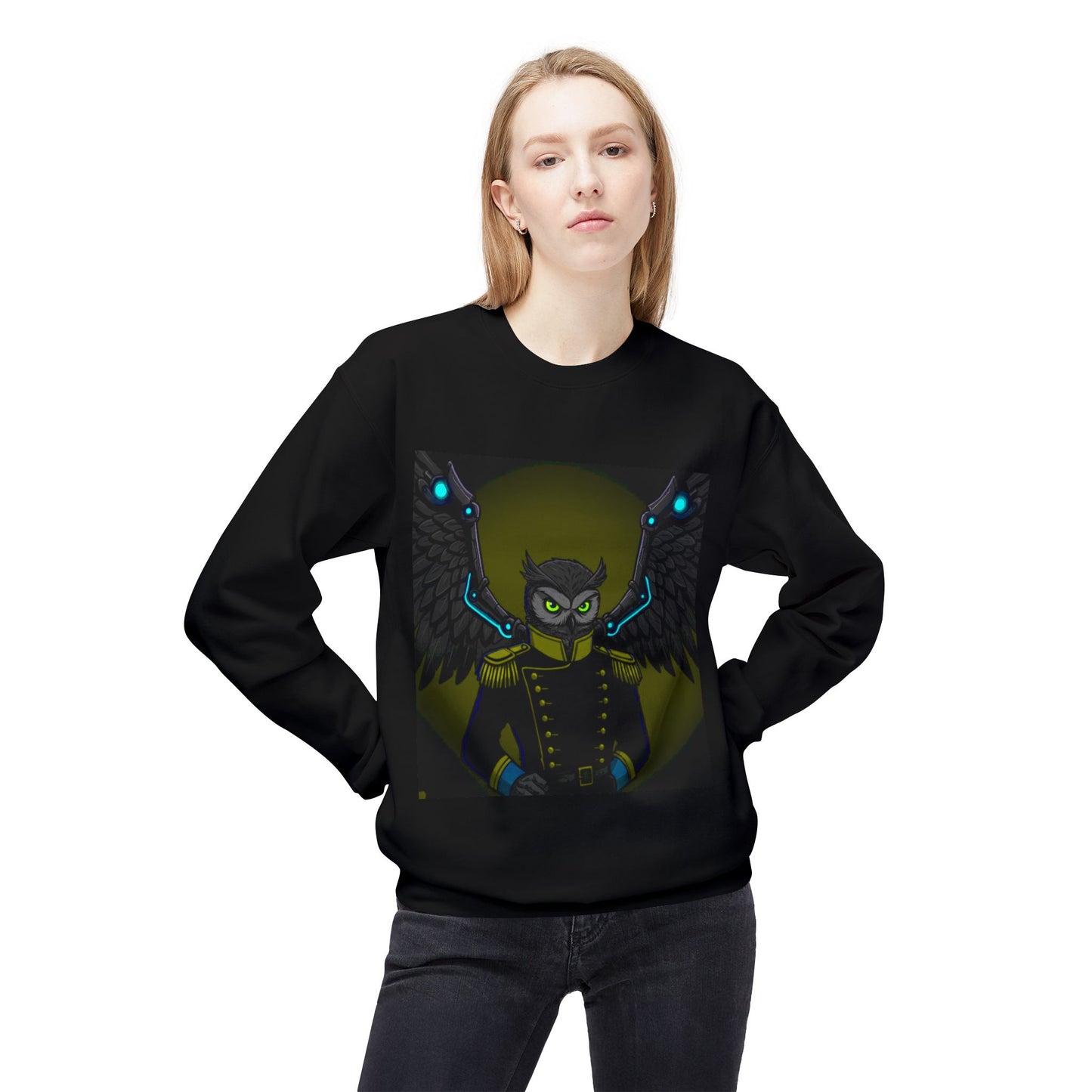 Agent Quacks Series Unisex Midweight Softstyle Fleece Crewneck Sweatshirt - General Onyx Design