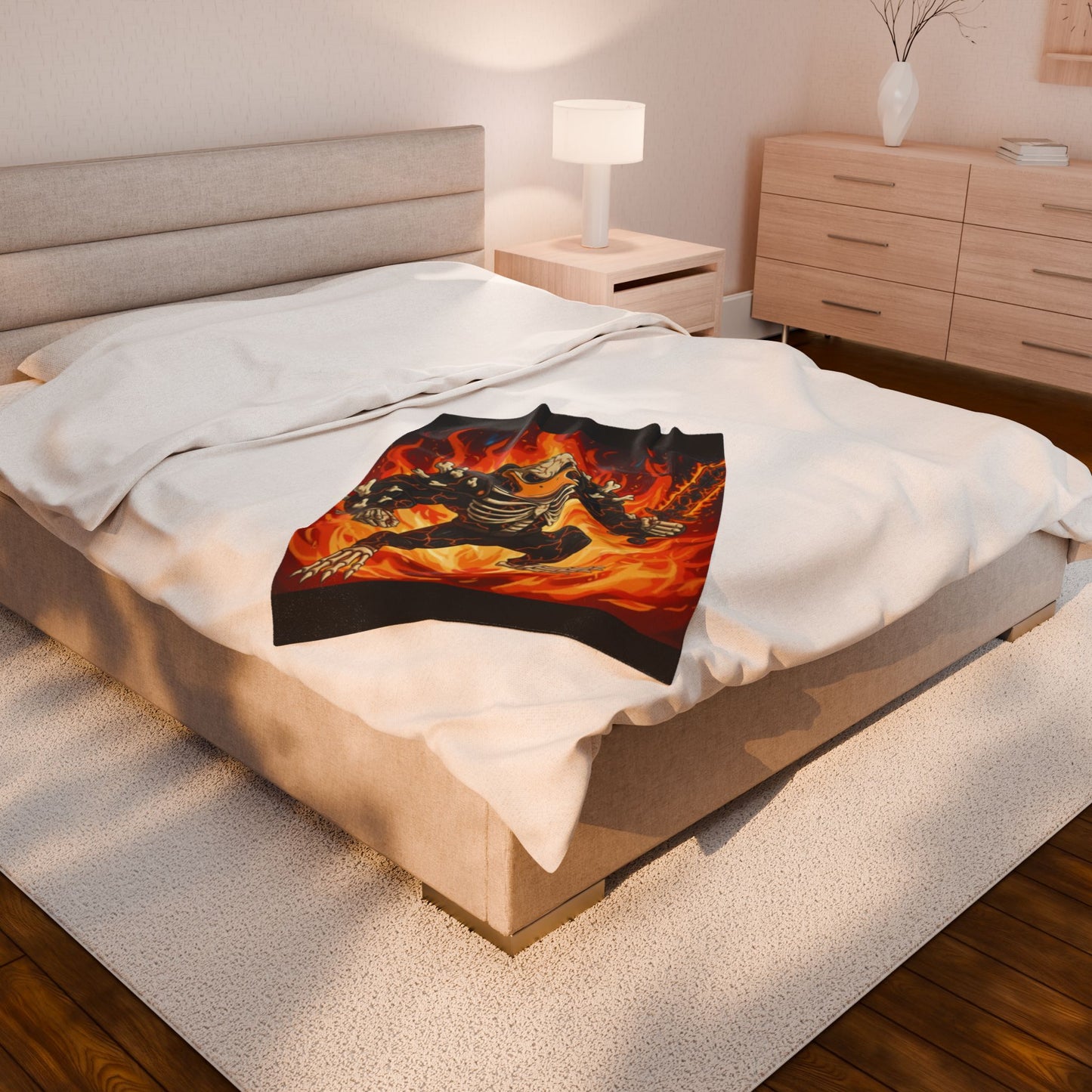 Halloween Agent Quacks Series Velveteen Plush Blanket - Skeleton Quacks Design