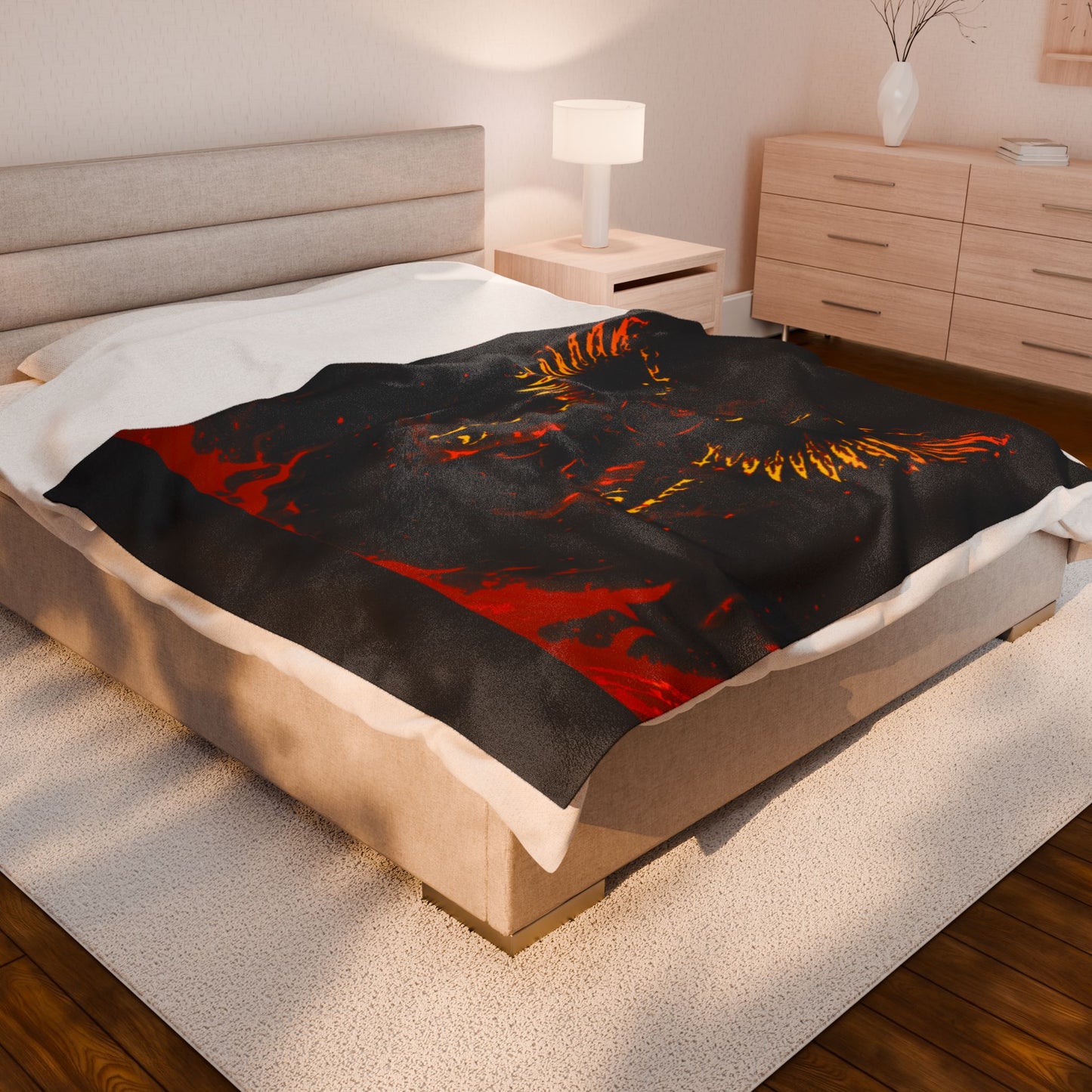 Halloween Agent Quacks Series Velveteen Plush Blanket - Fiery General Onyx Design
