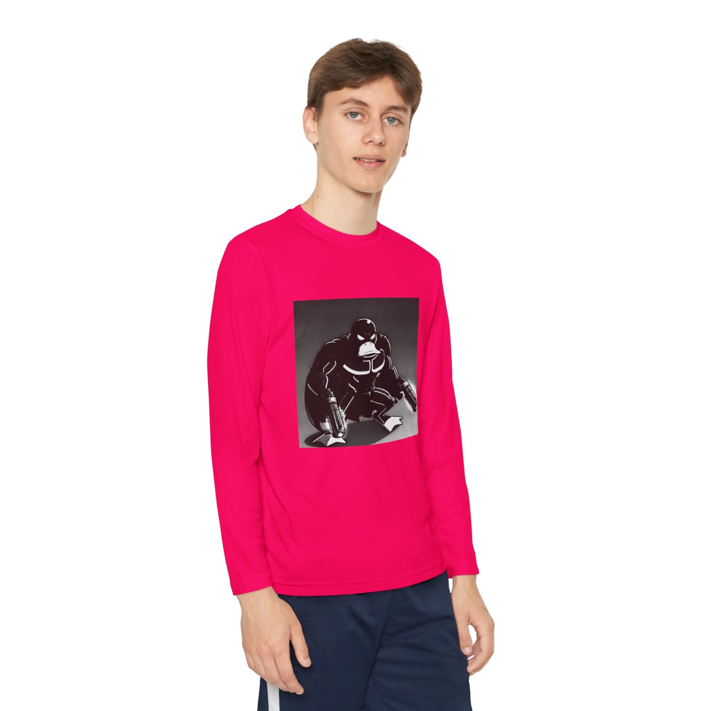 Agent Quacks Series Youth Long Sleeve Competitor Tee - Vigilante Quacks Design
